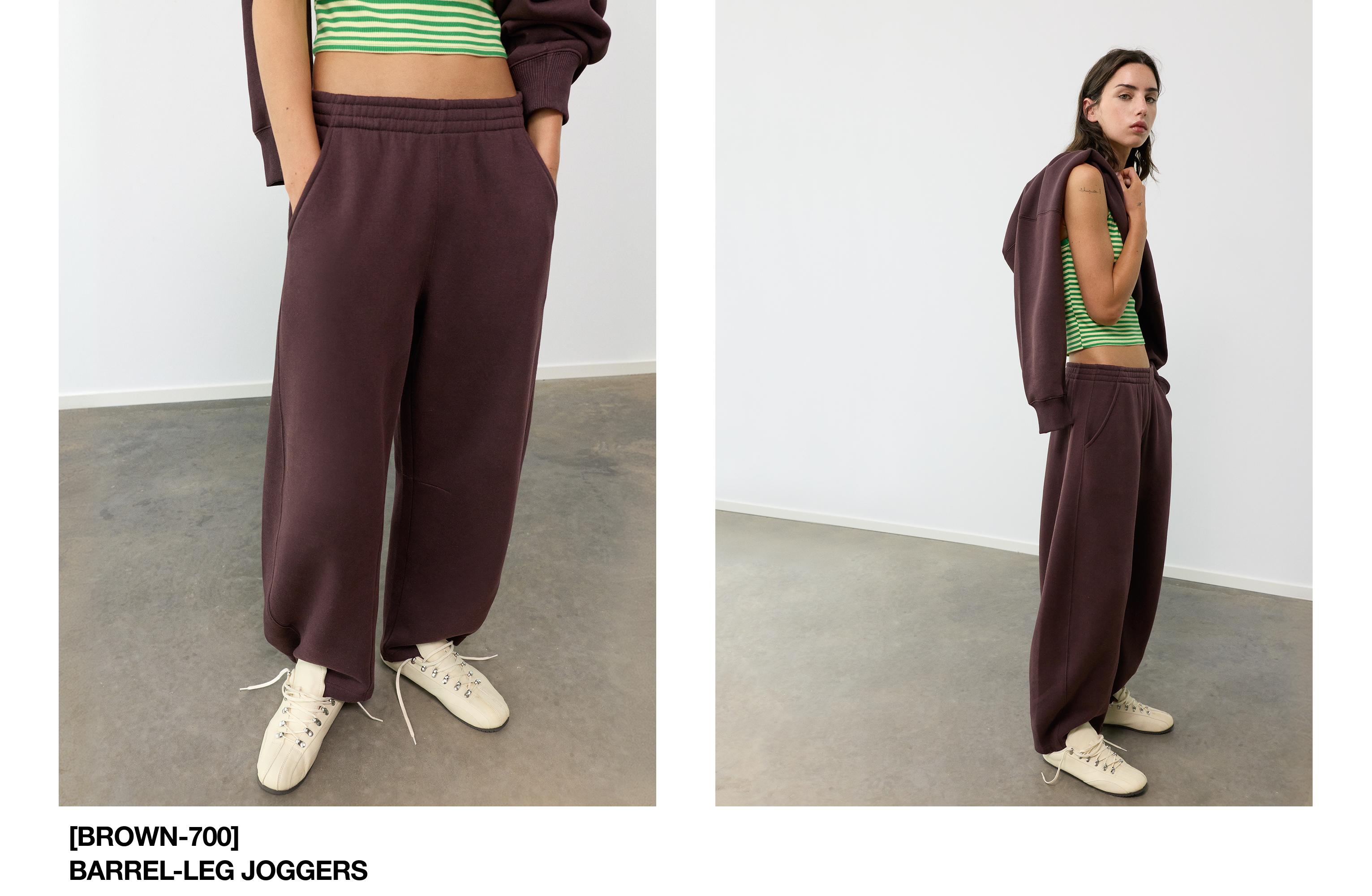 Barrel-leg joggers — Brown