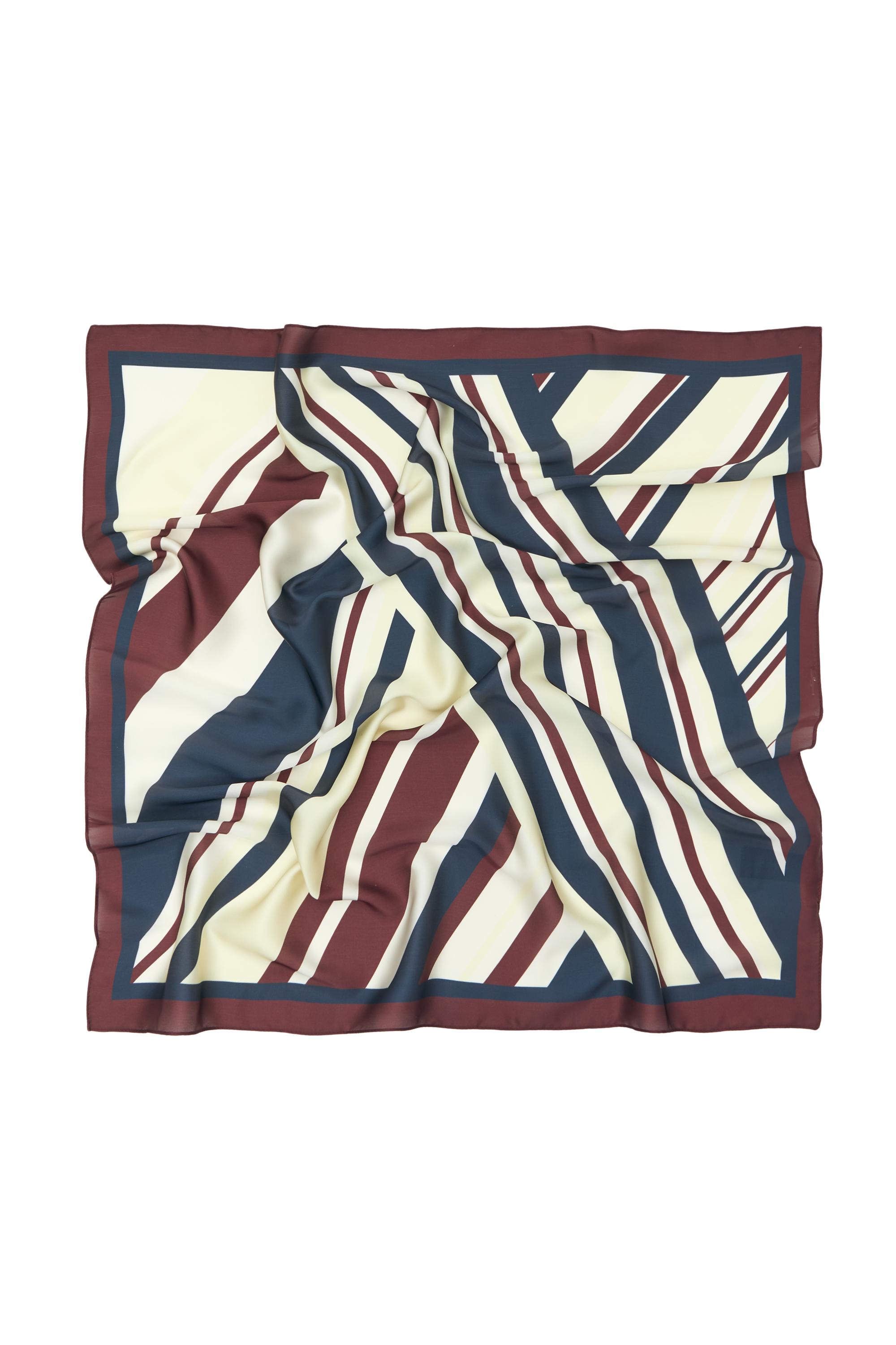 Saten çizgili fular - Görsel 4