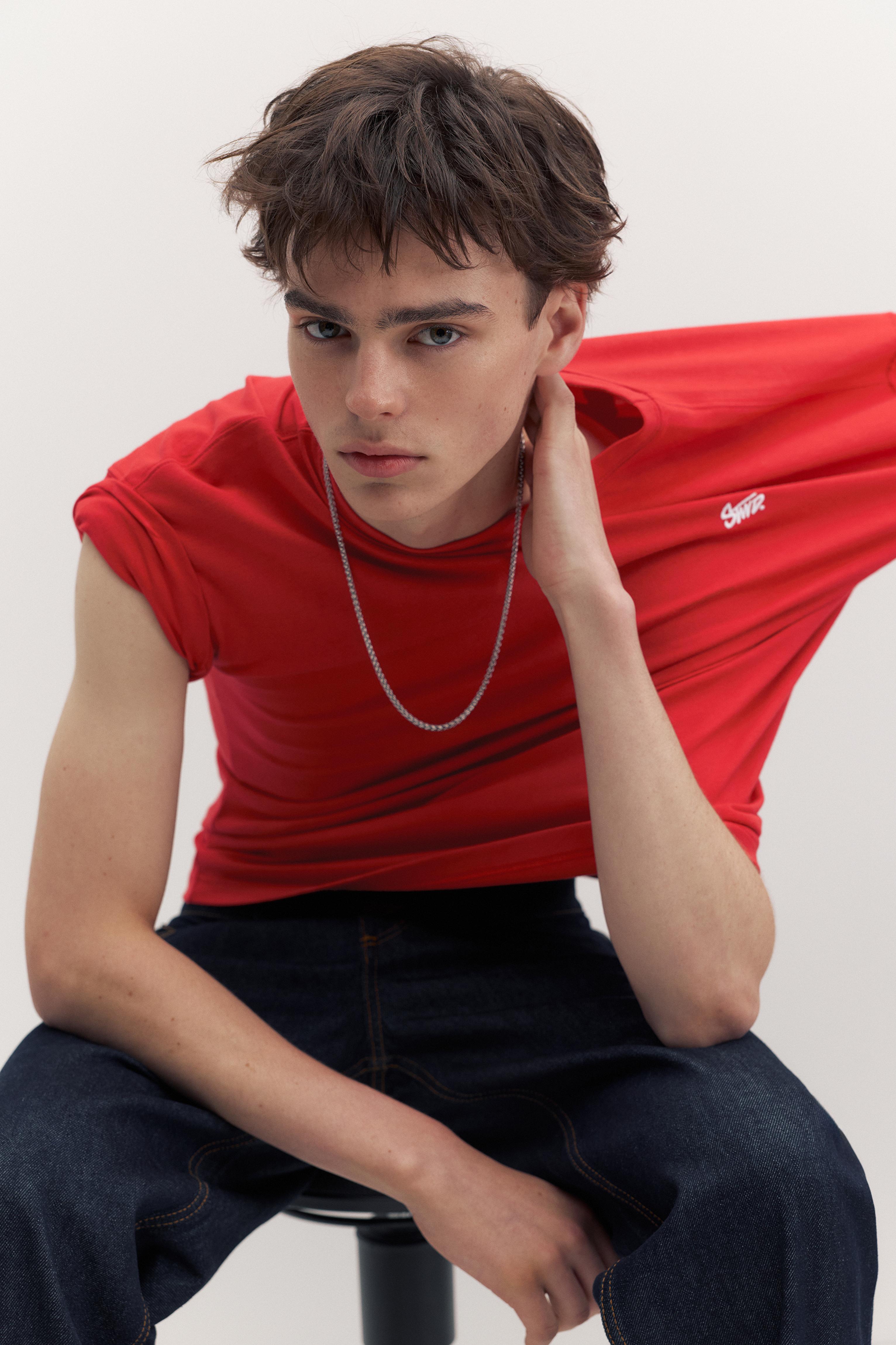 Boxy STWD logo T-shirt — Red