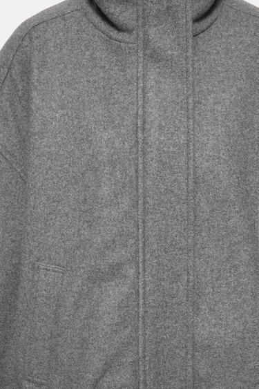 Cloth bomber jacket with a high neck — Grey marl 7