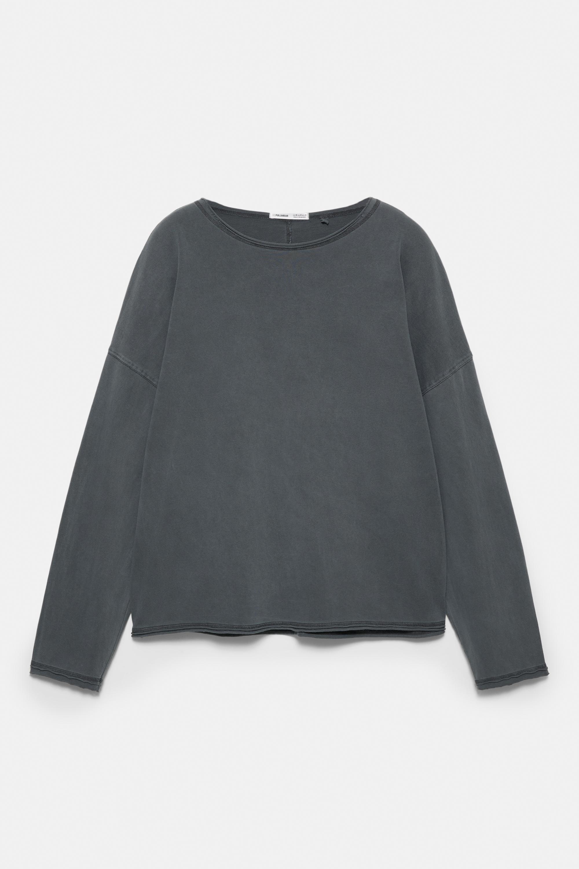 Uzun kollu oversize t-shirt - Görsel 3