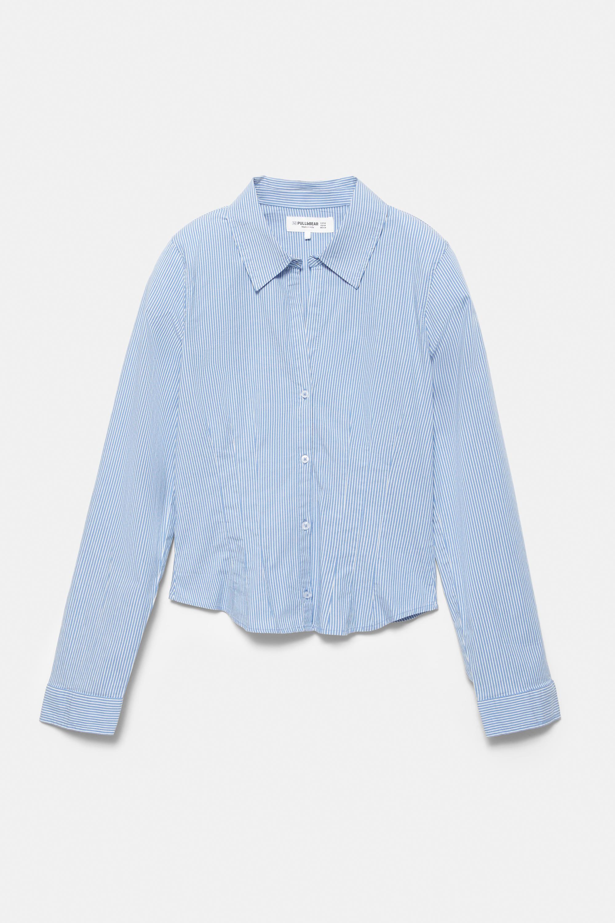 Poplin yırtmaçlı dar kesim gömlek - Görsel 117