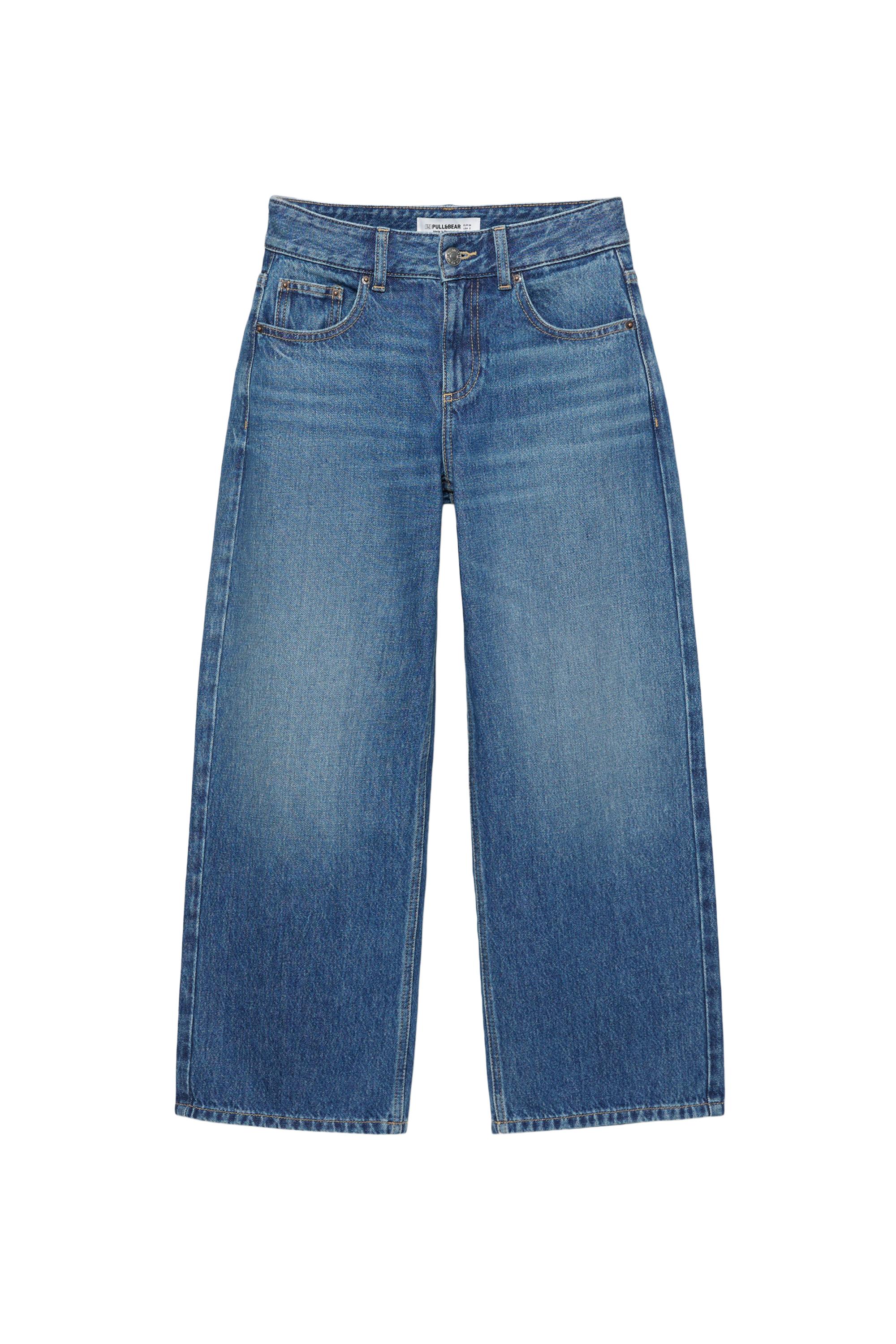 Düşük bel culotte pantolon jean - Görsel 3