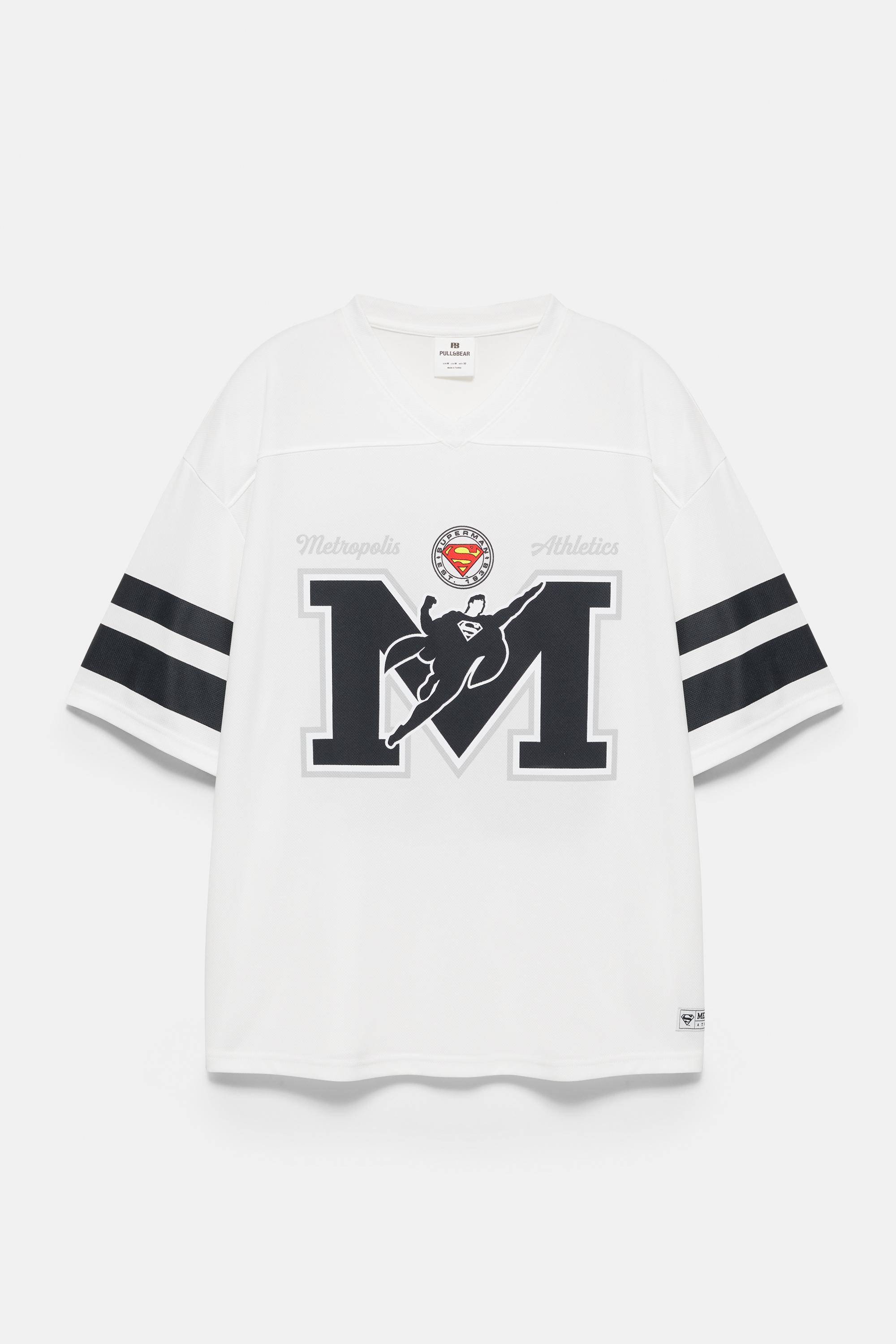 Superman Football T-shirt — Off white