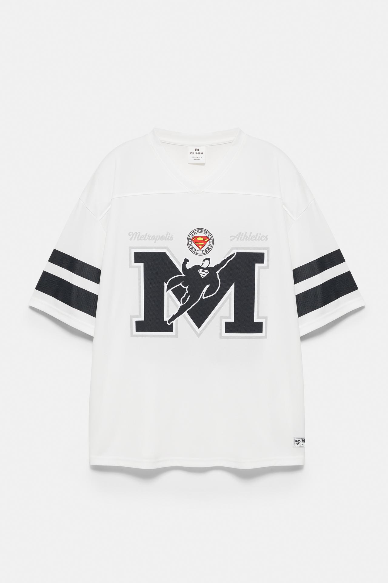 Superman Football T-shirt — Off white