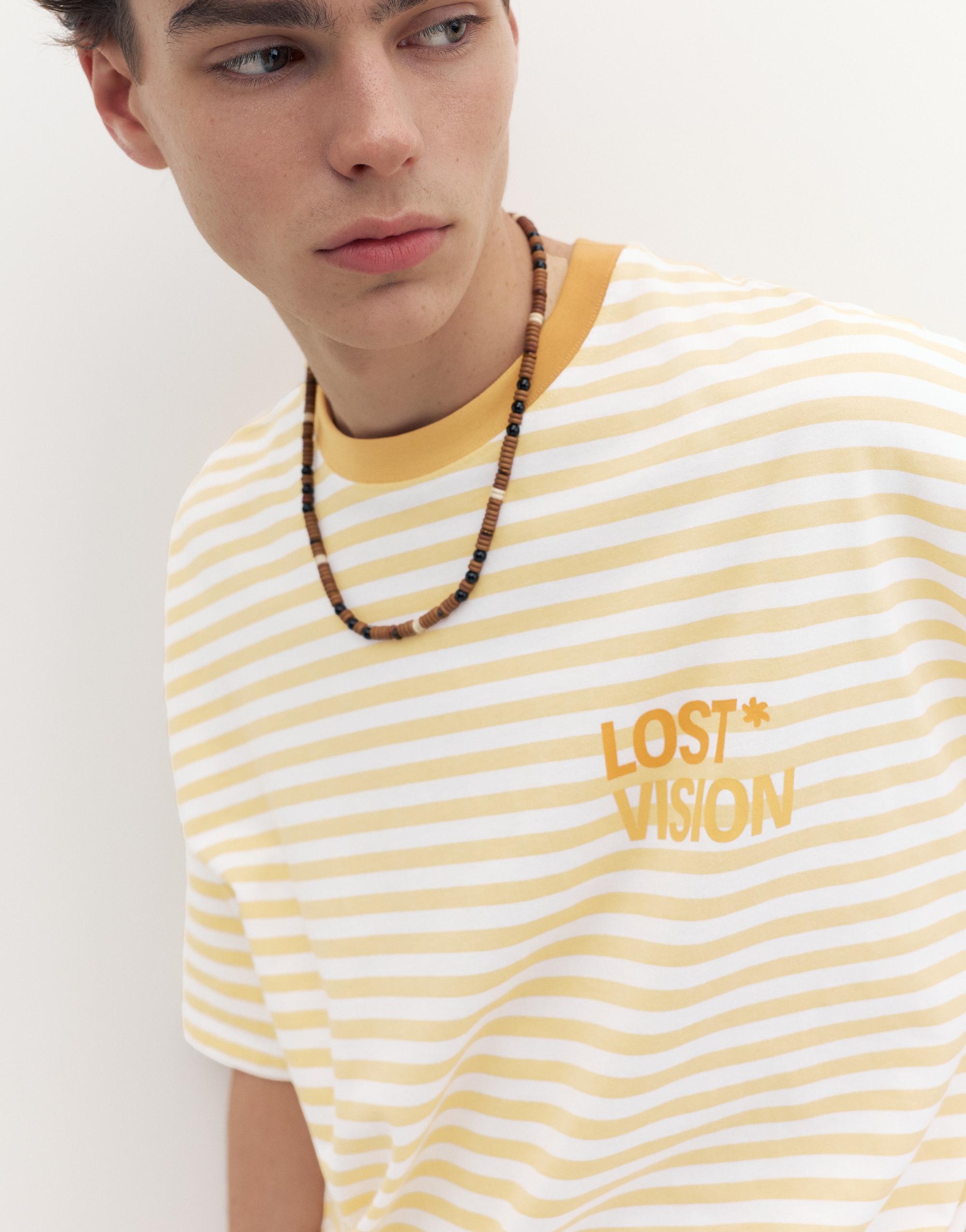STWD boxy striped T-shirt — Yellow