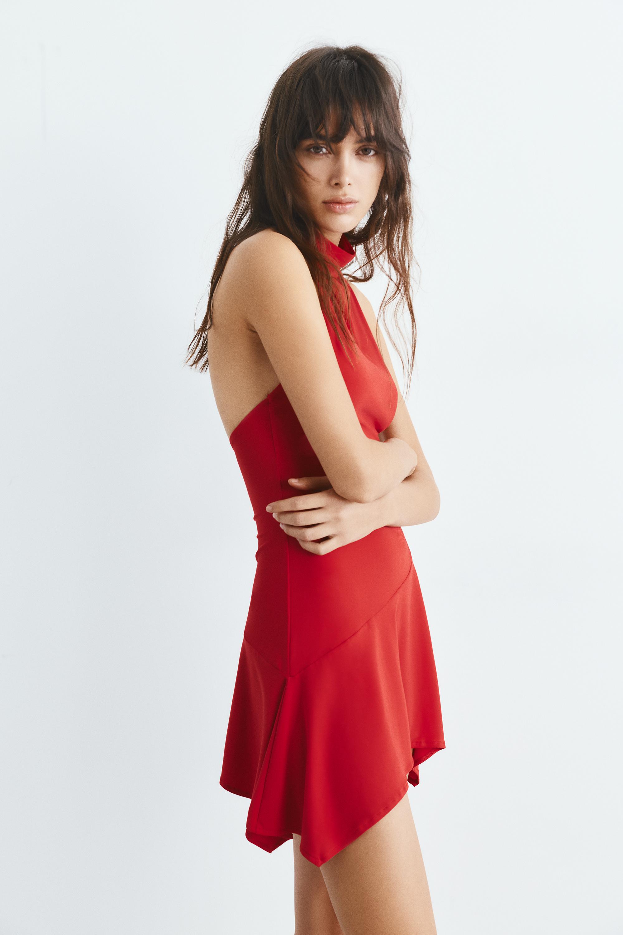 Short halter dress — Raspberry