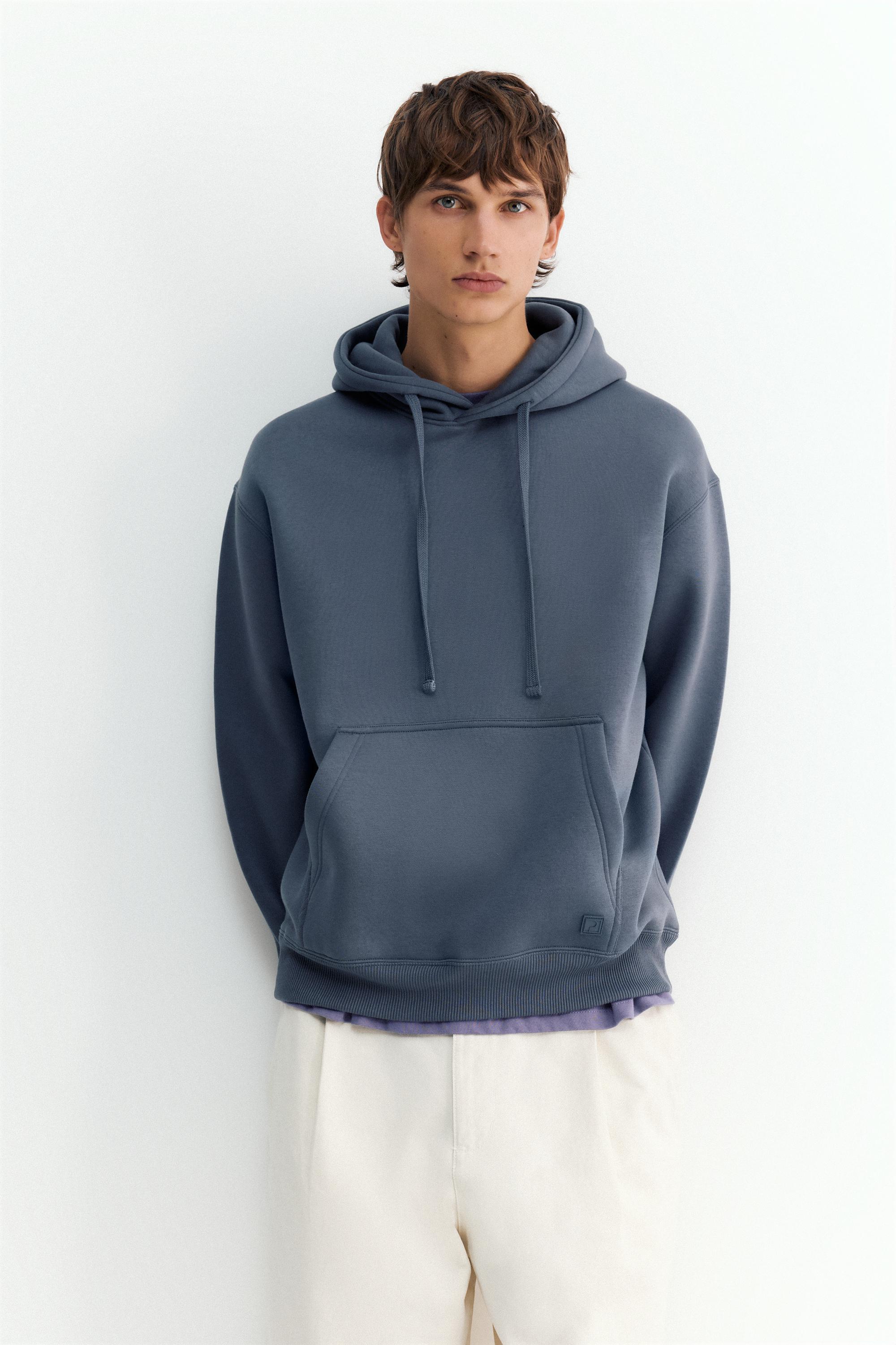 Basic hoodie — Grey blue