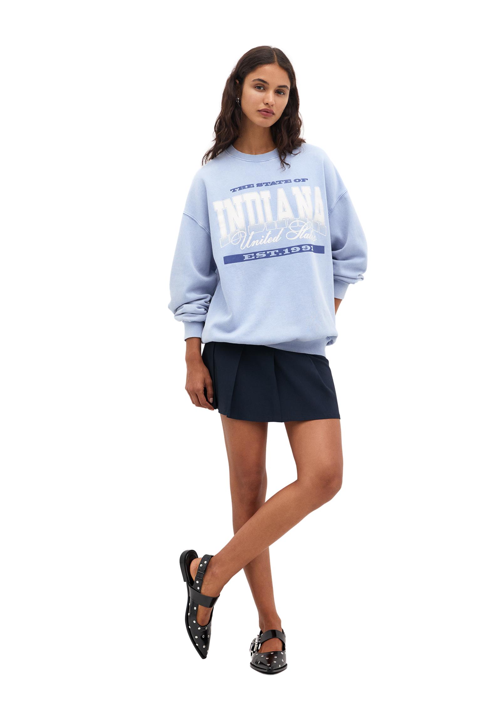 Indiana baskılı oversize sweatshirt_10