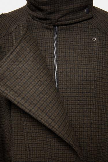 Boxy check felt jacket — Brown 6