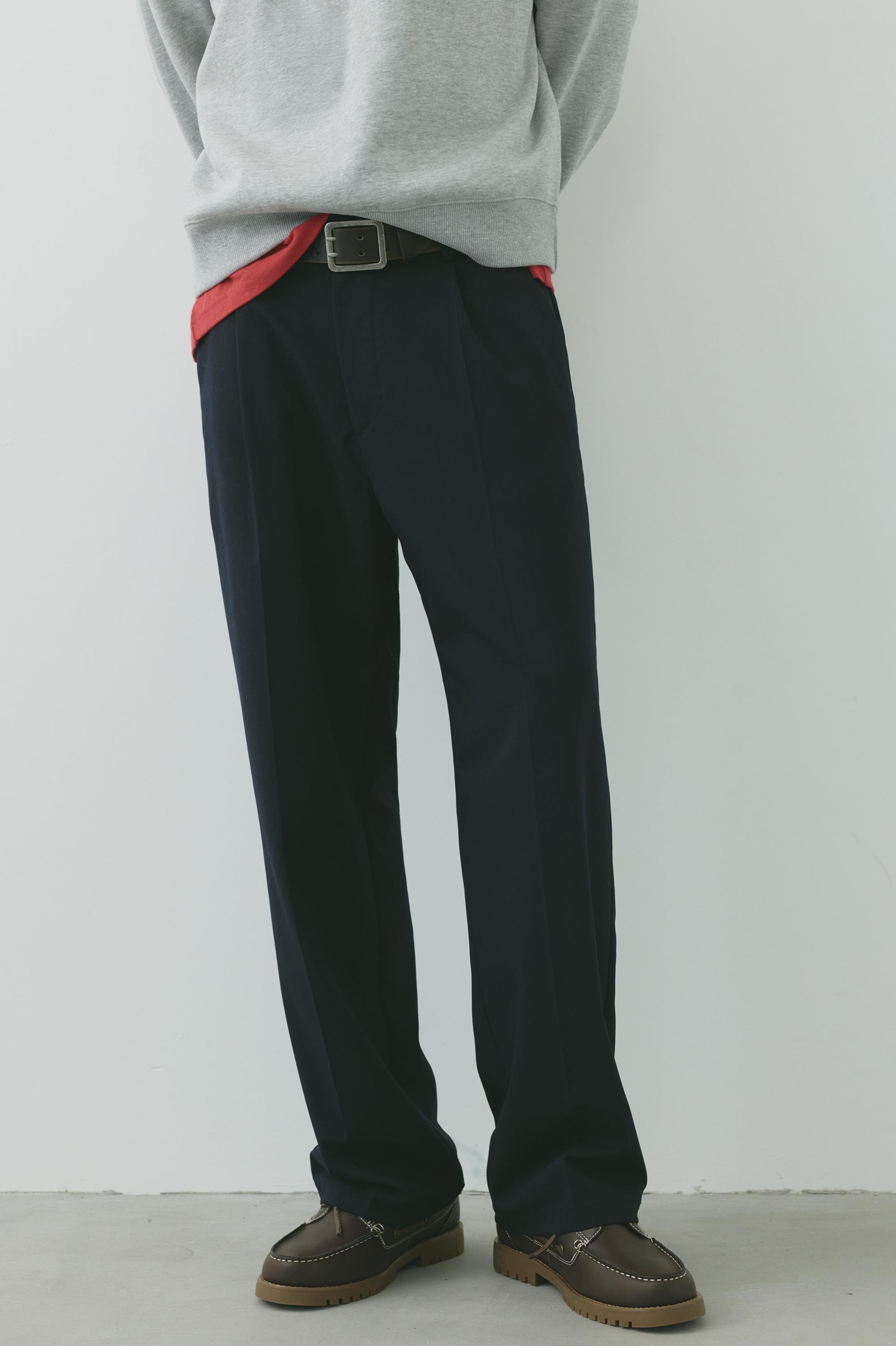 Wide-leg tailored trousers — Navy