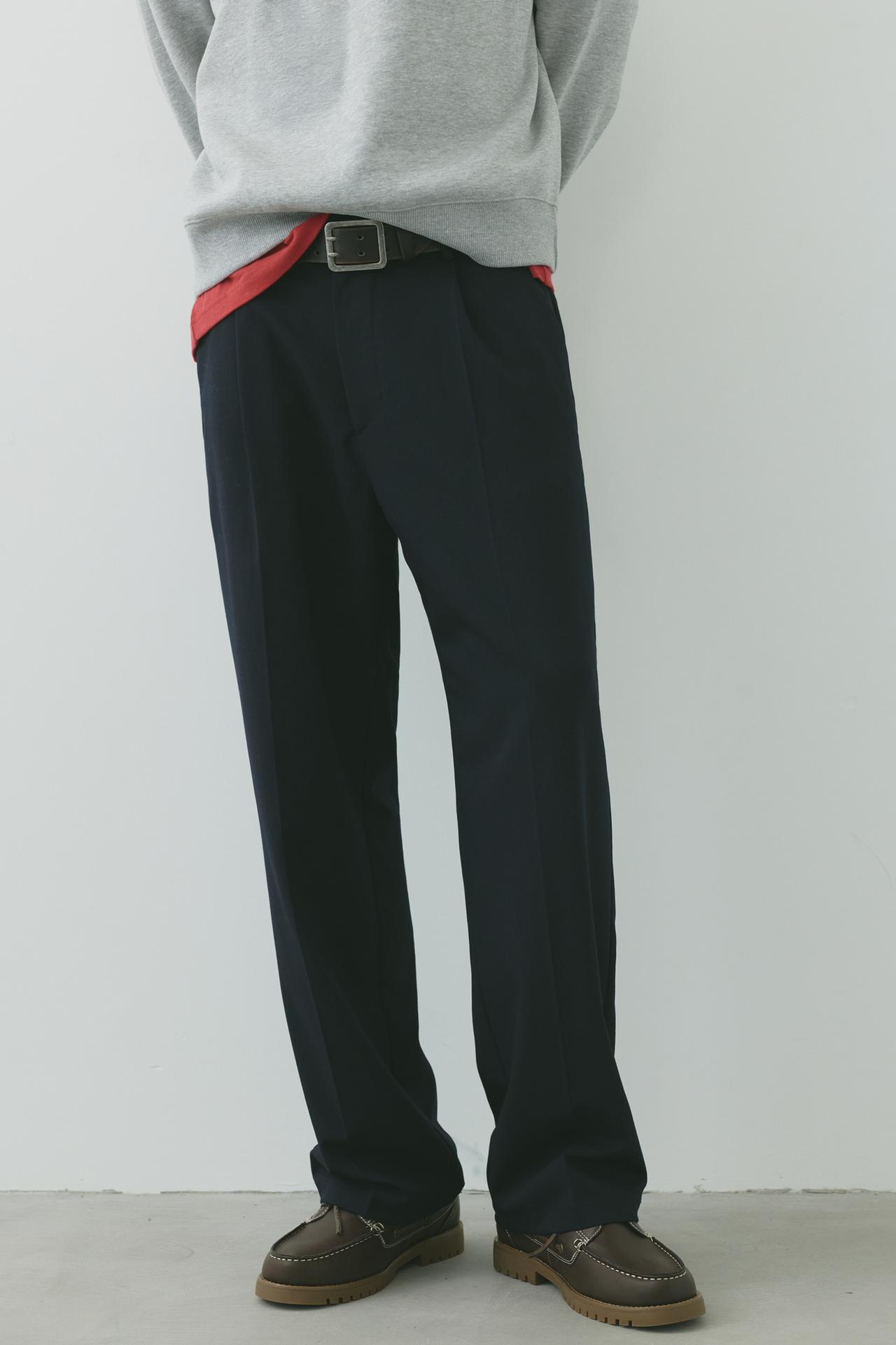 Wide-leg tailored trousers — Navy