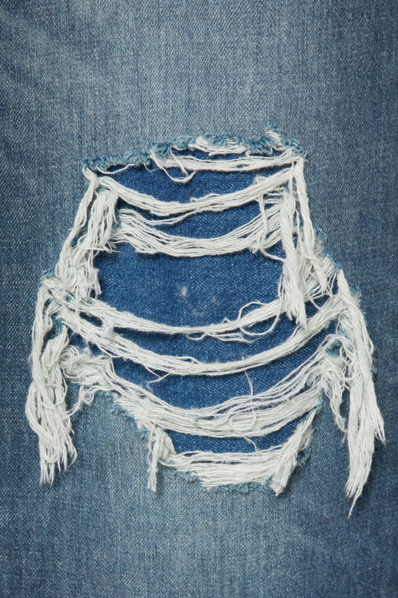 Ripped baggy jeans — Dark blue