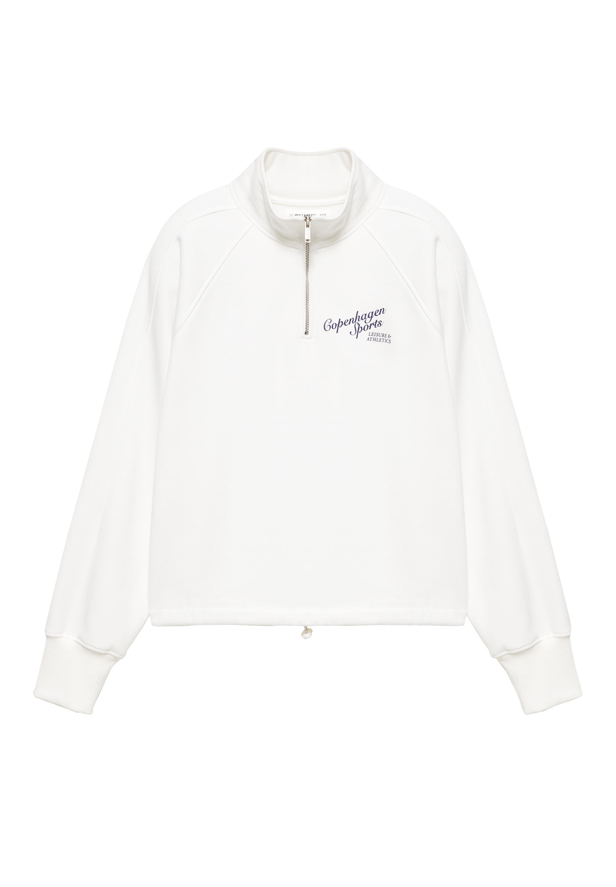 Pull&Bear Fermuarlı grafik sweatshirt