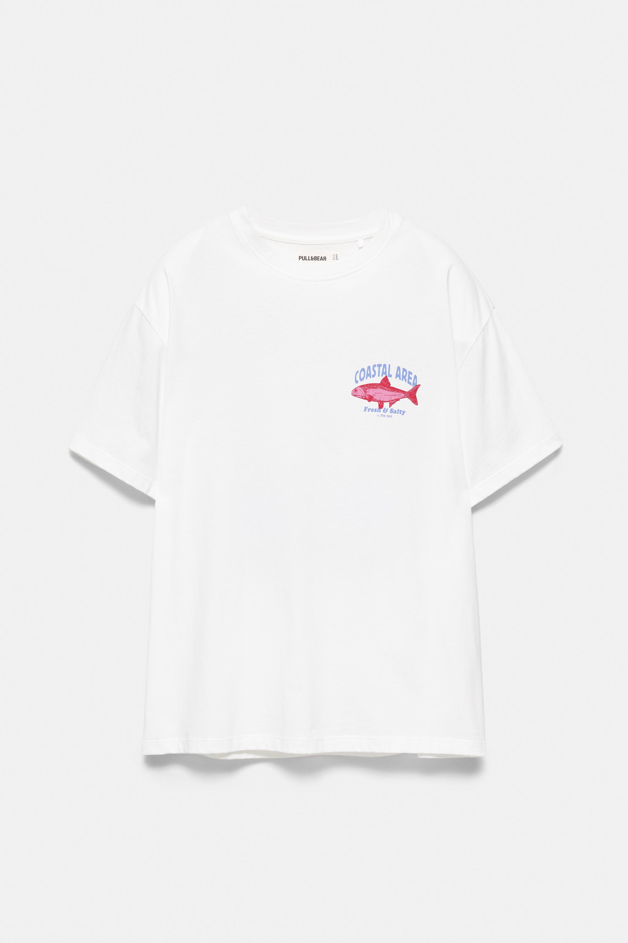 Fish graphic T-shirt — White