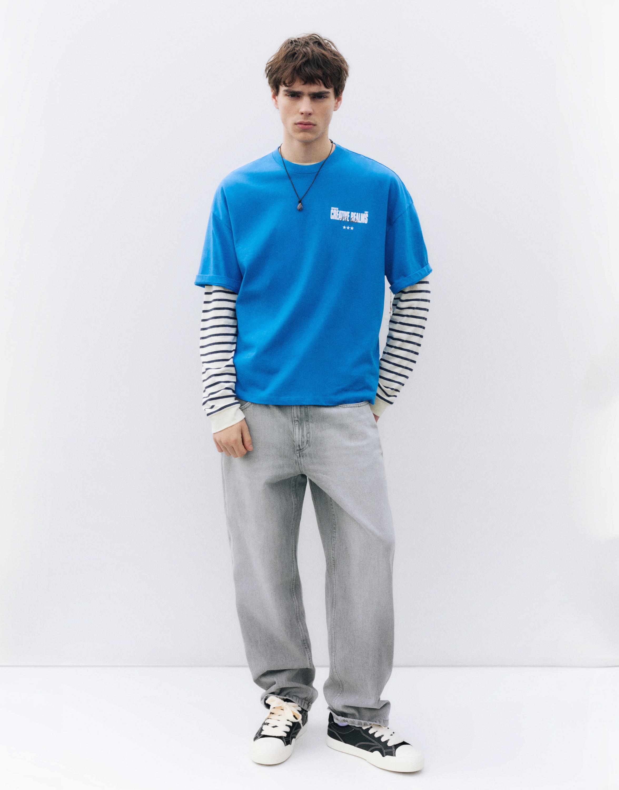 Creative Realms graphic T-shirt — Deep blue
