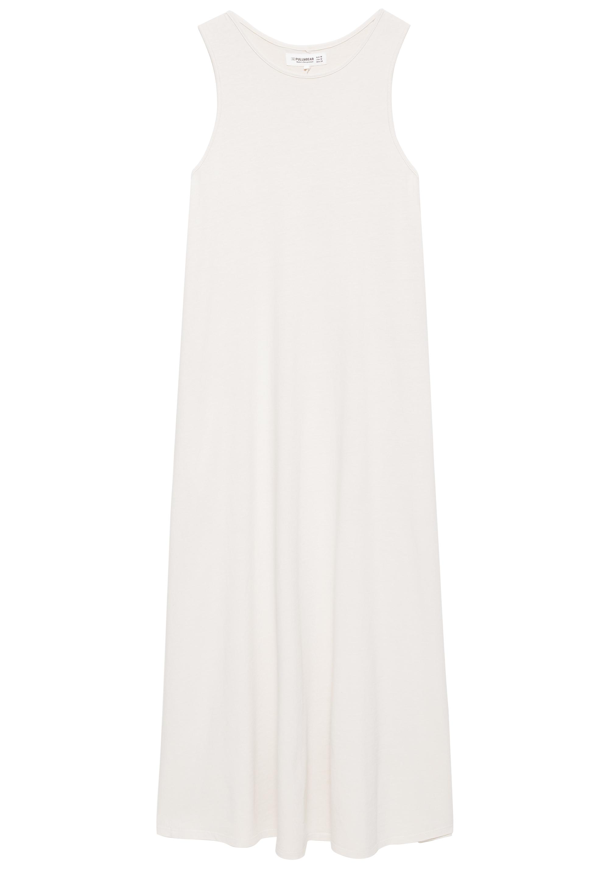 Long sleeveless dress — Light camel