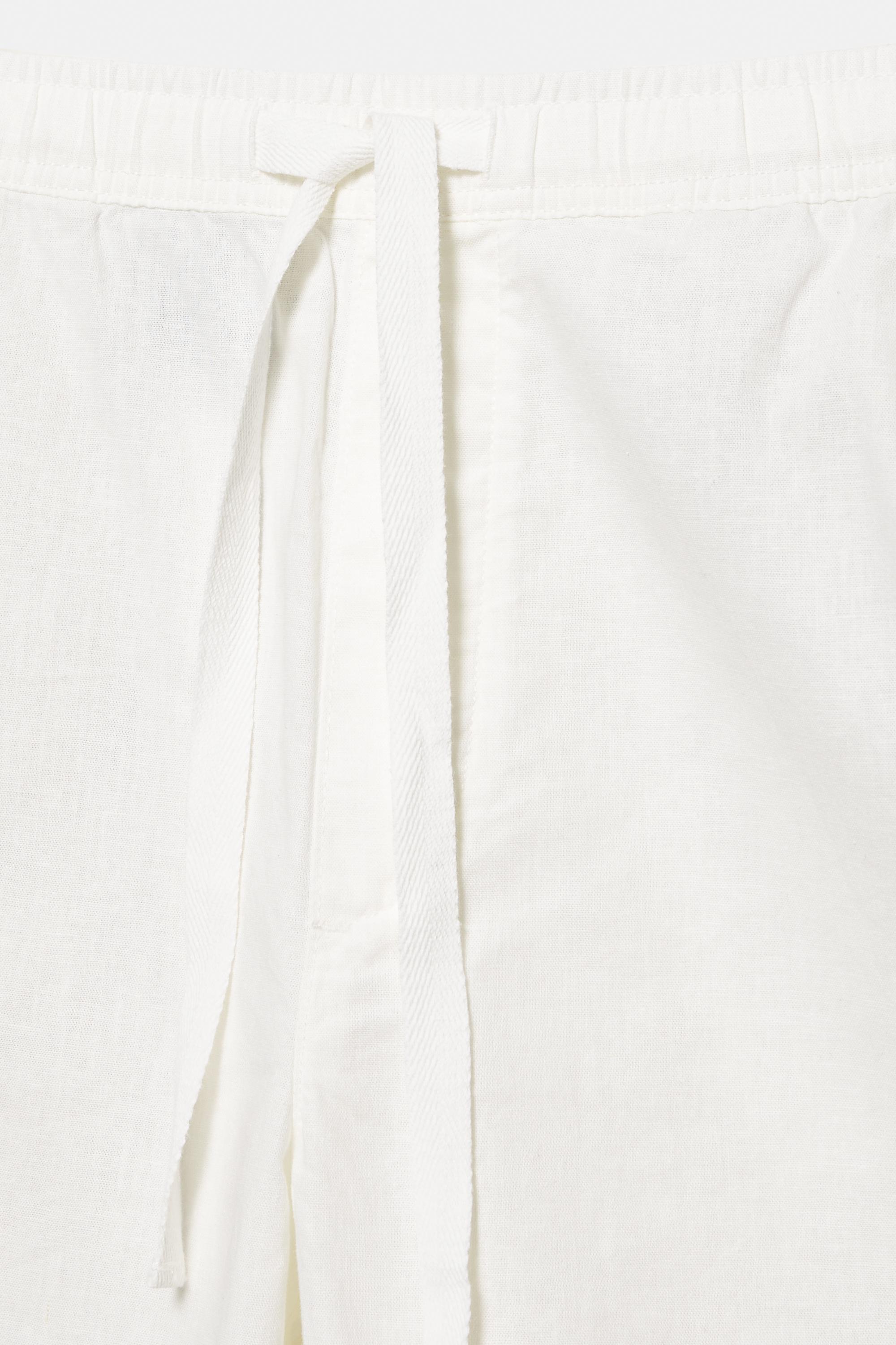 Linen blend Bermuda joggers — Off white