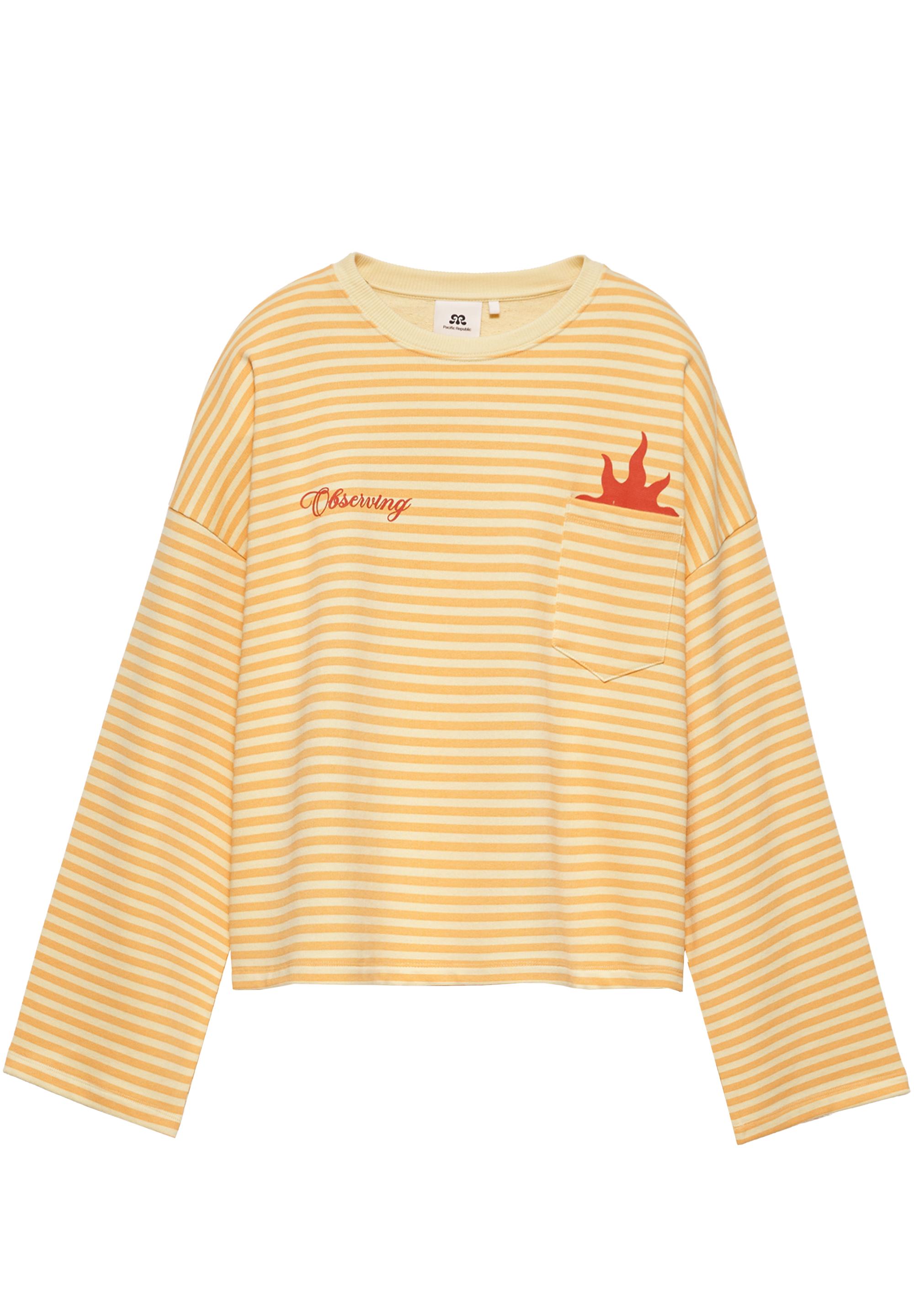 Oversized graphic striped sweatshirt