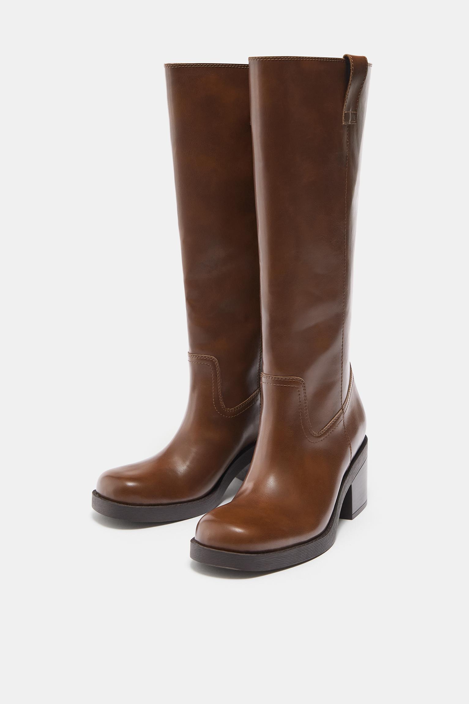 High-heel boots — Brown