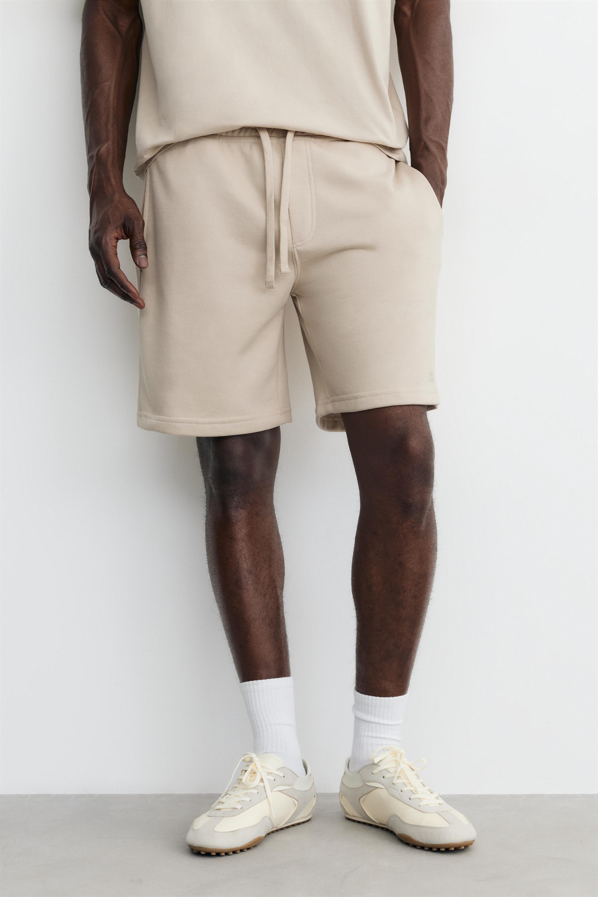 Pack of Bermuda jogger shorts and T-shirt — Sand