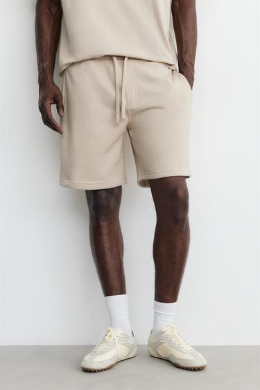 Pack of Bermuda jogger shorts and T-shirt — Sand 4