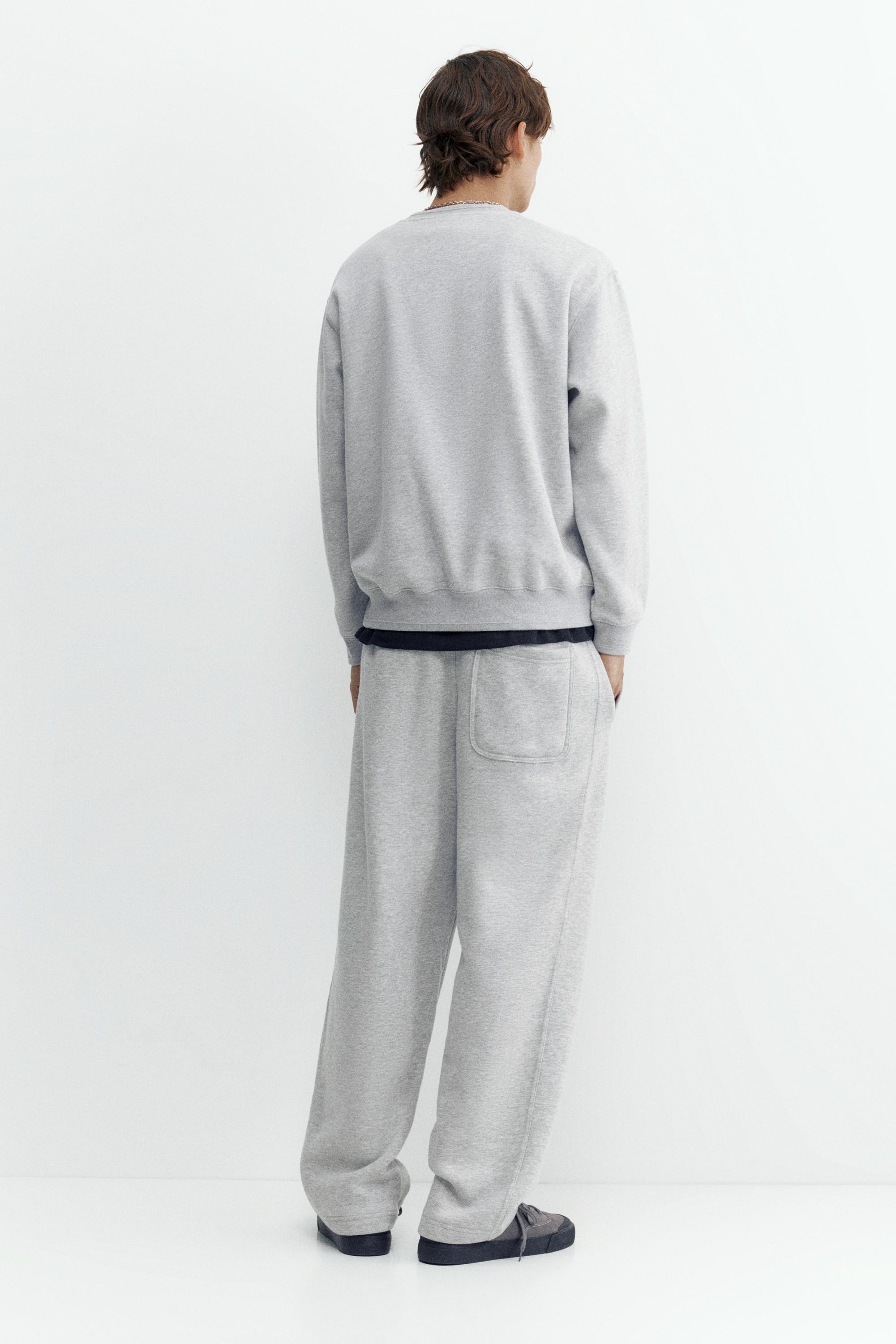 Relaxed fit round neck sweatshirt — Grey marl