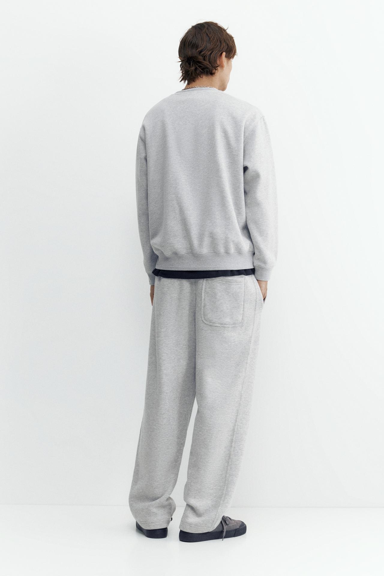 Relaxed fit round neck sweatshirt — Grey marl