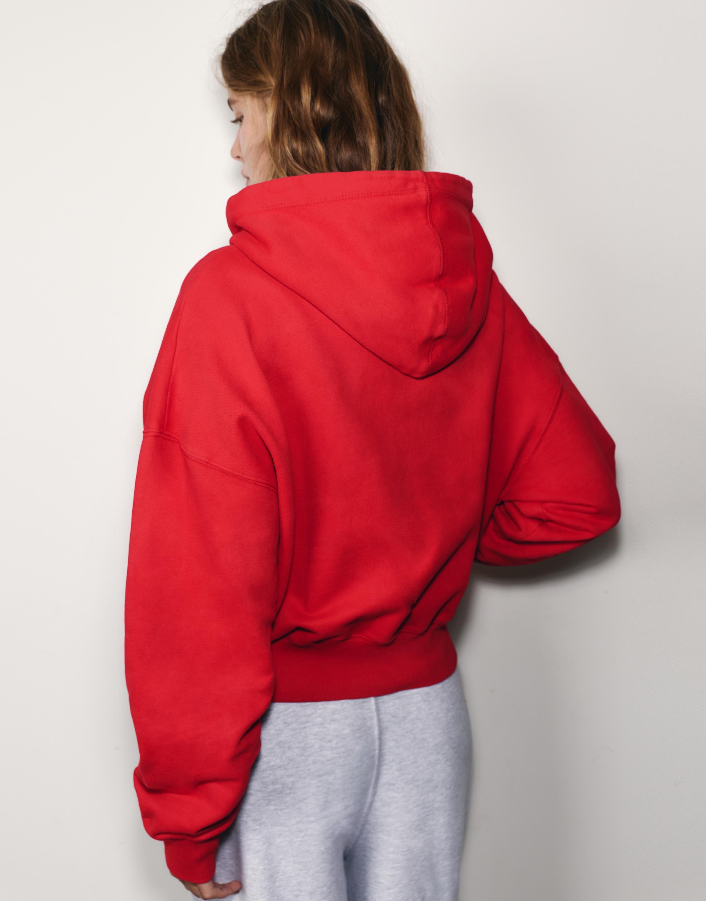 Pull&Bear Fermuarlı kapüşonlu sweatshirt görsel 7