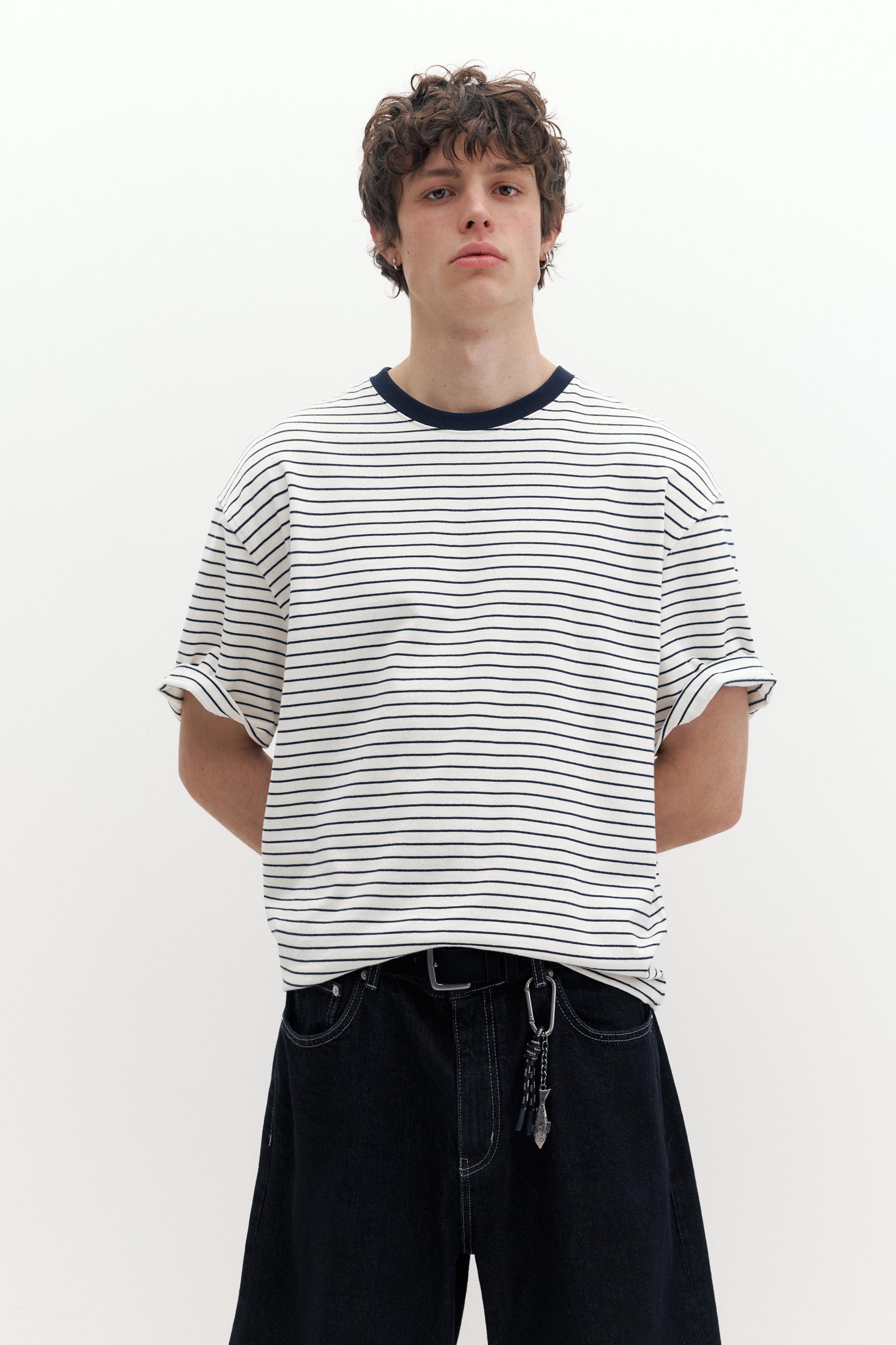 Premium short sleeve T-shirt — Blue/White