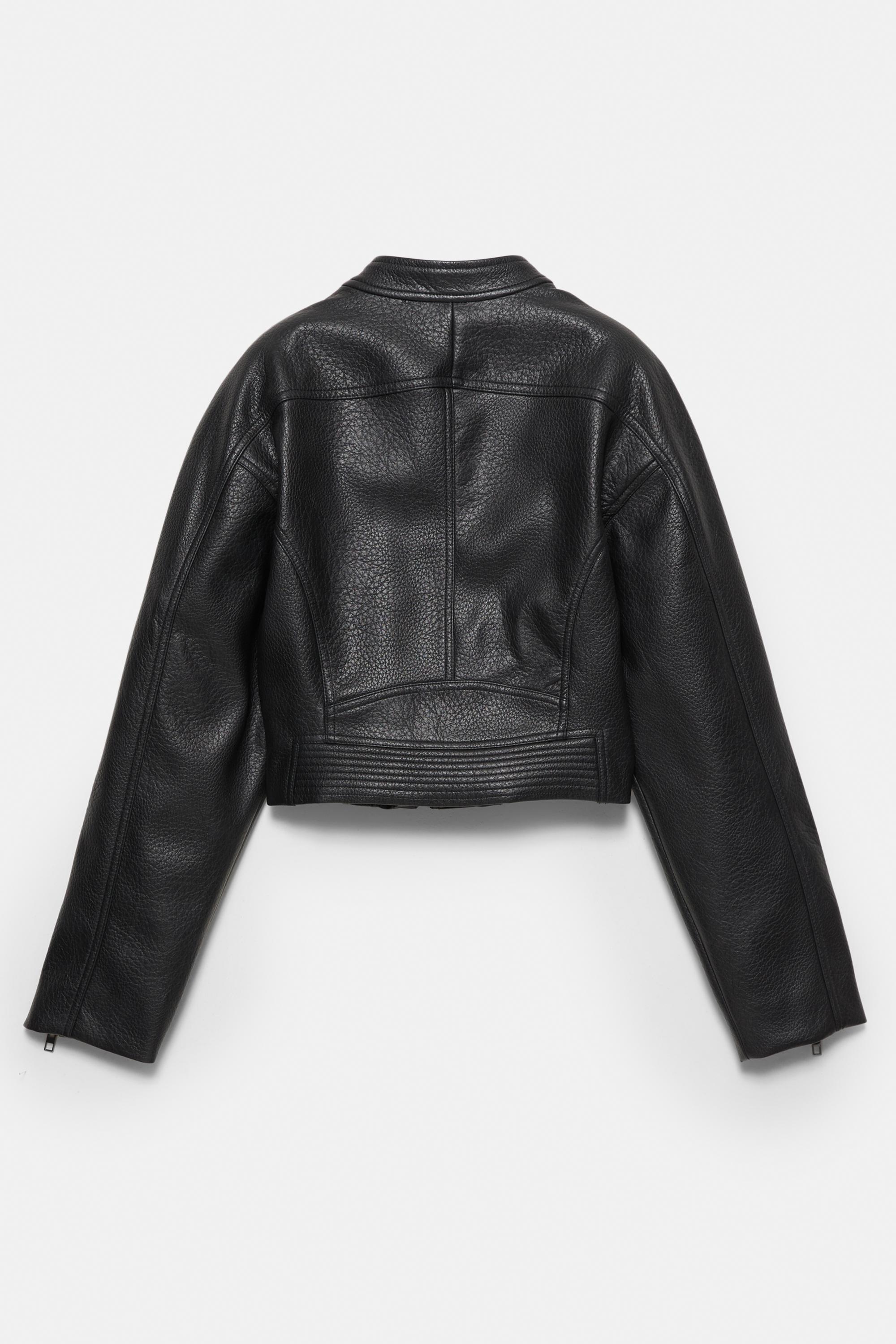 Suni deri biker ceket - Görsel 3
