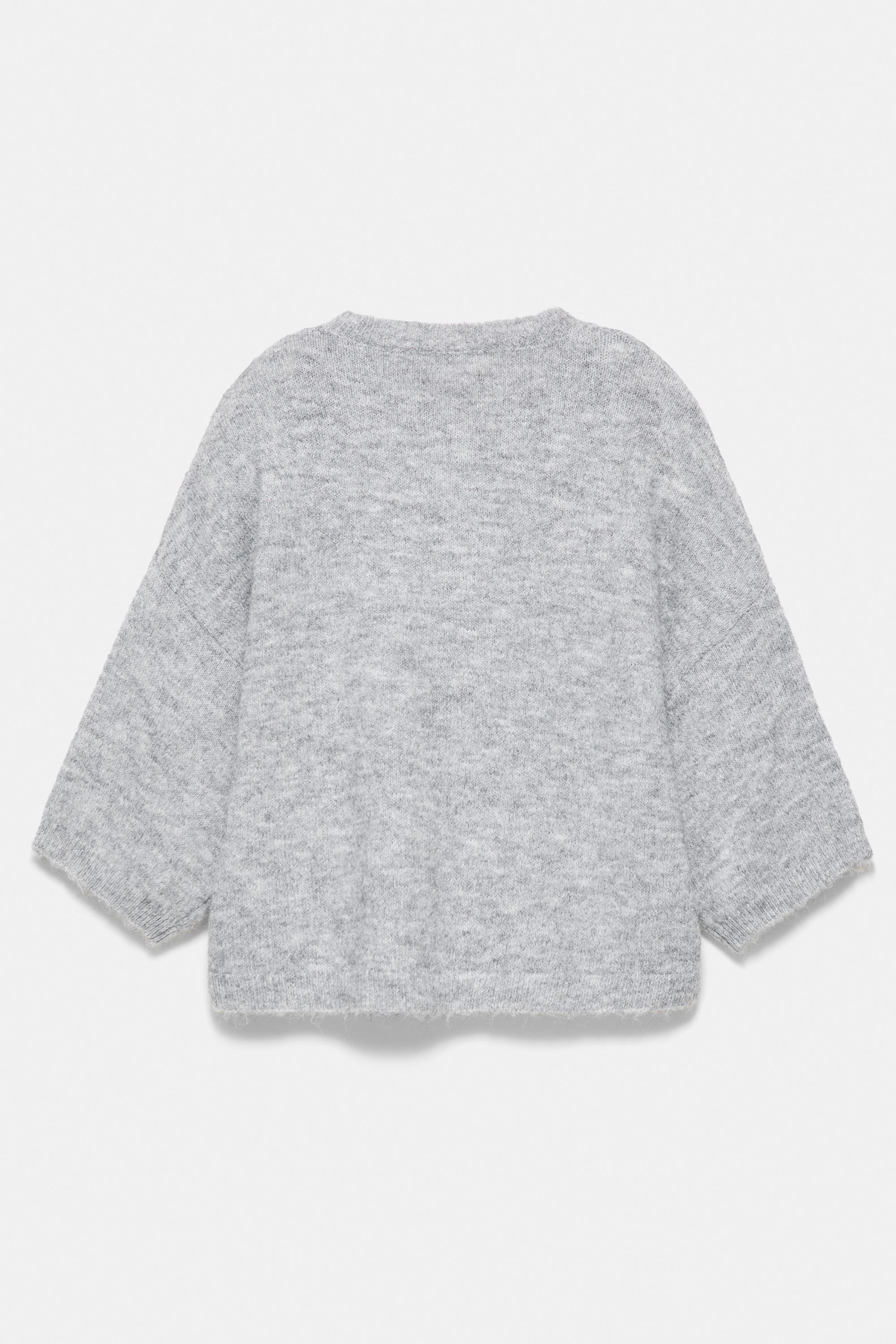 Short sleeve cardigan — Grey marl