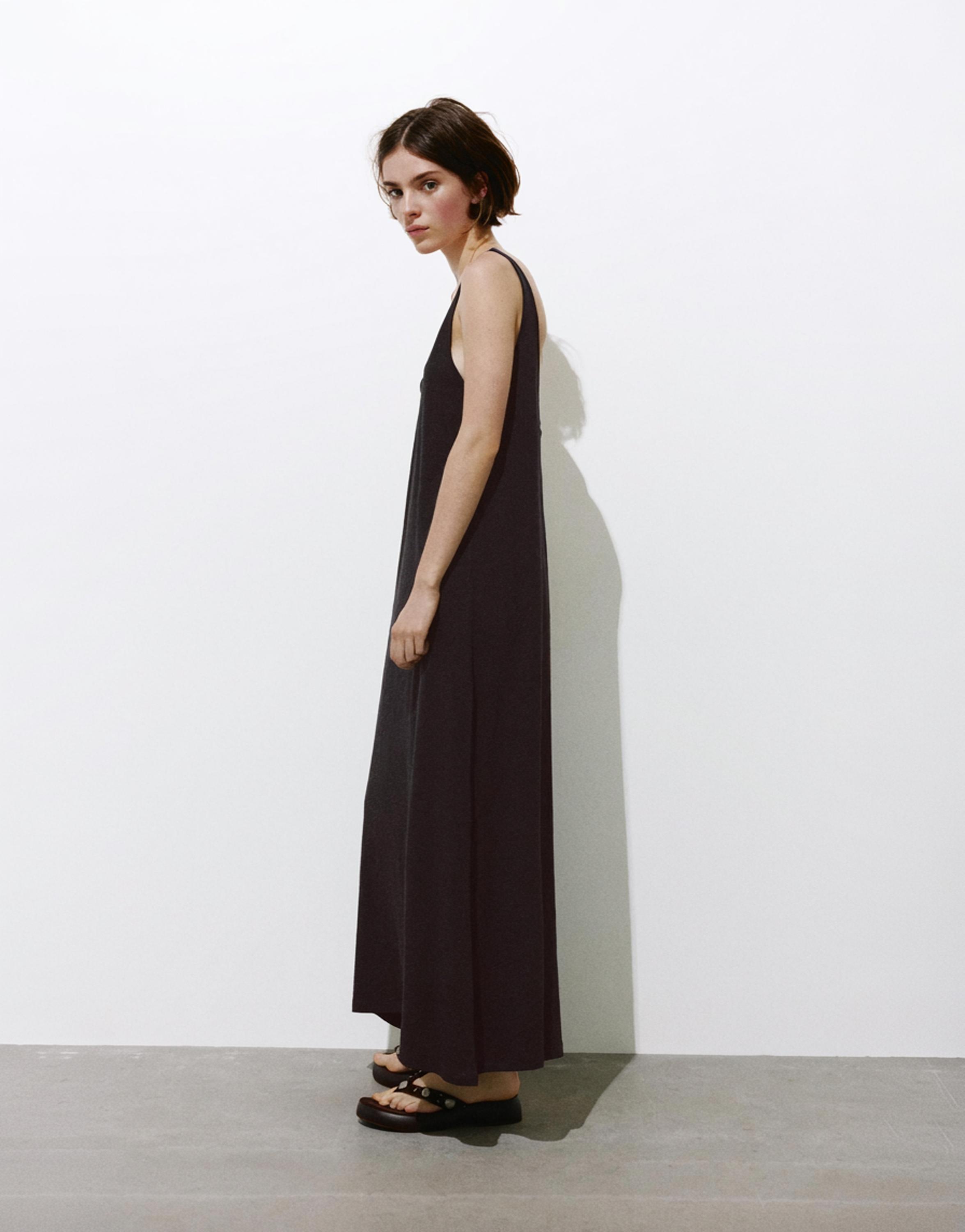 Strappy midi dress — Anthracite grey