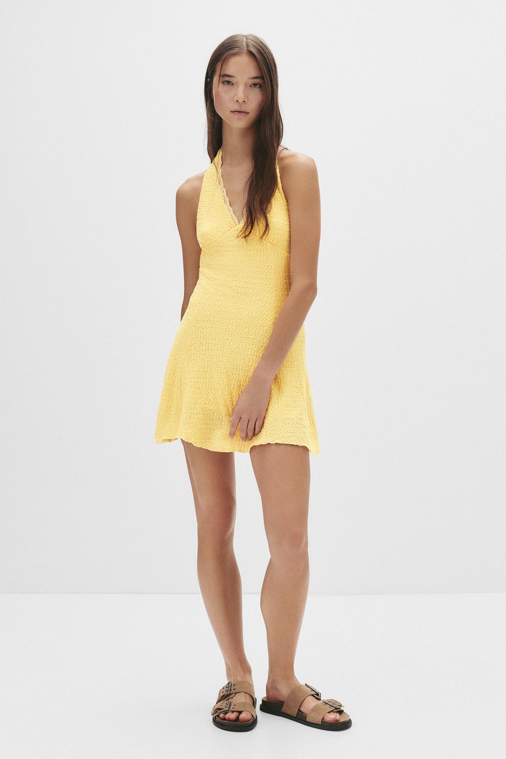 Vestito corto halter texture PULL&BEAR