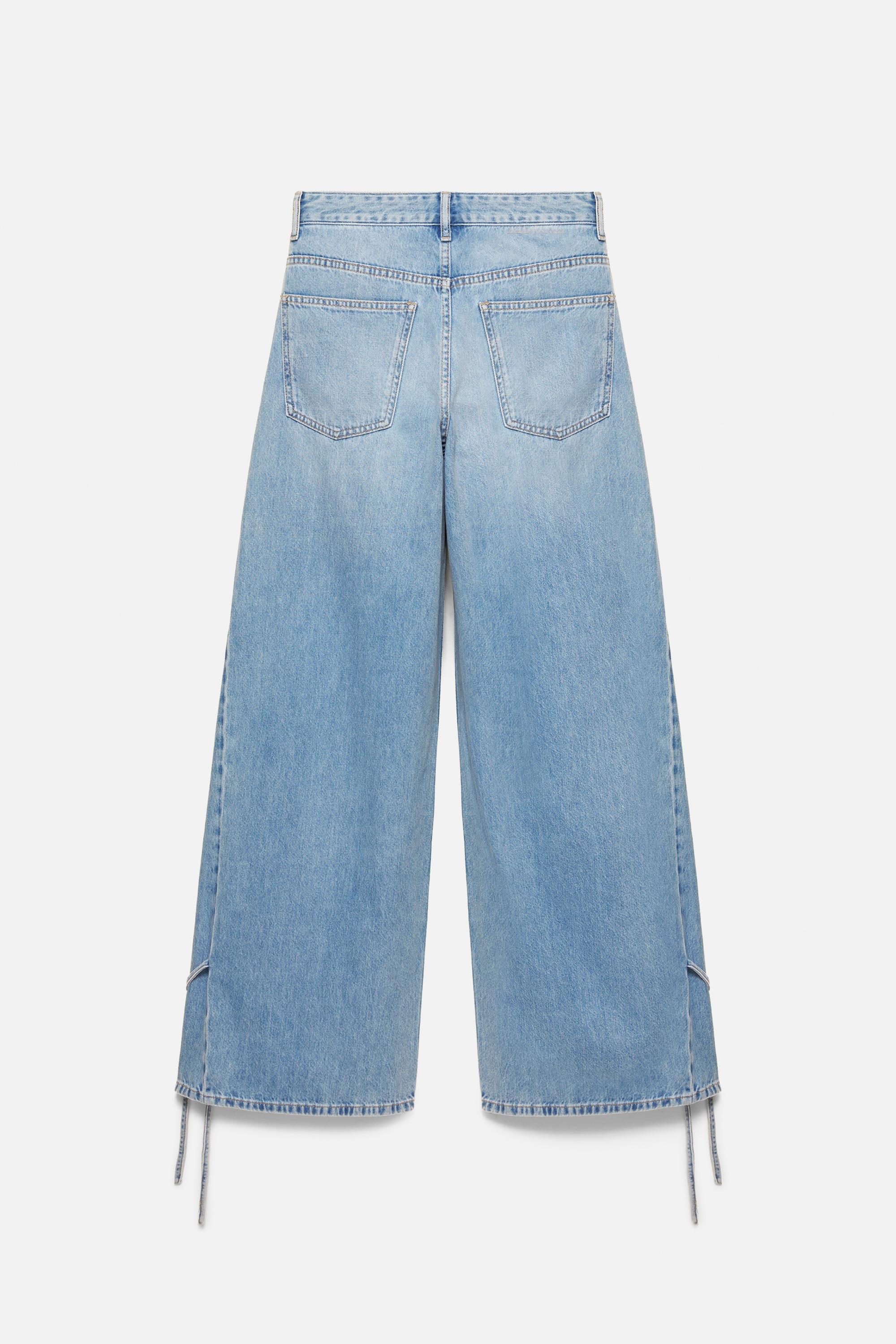 Wide-leg jeans with bows — Pale blue