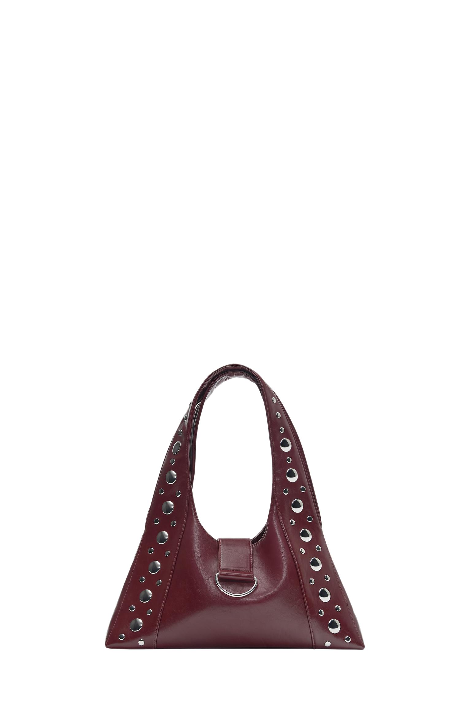 Studded shoulder bag — Burgundy