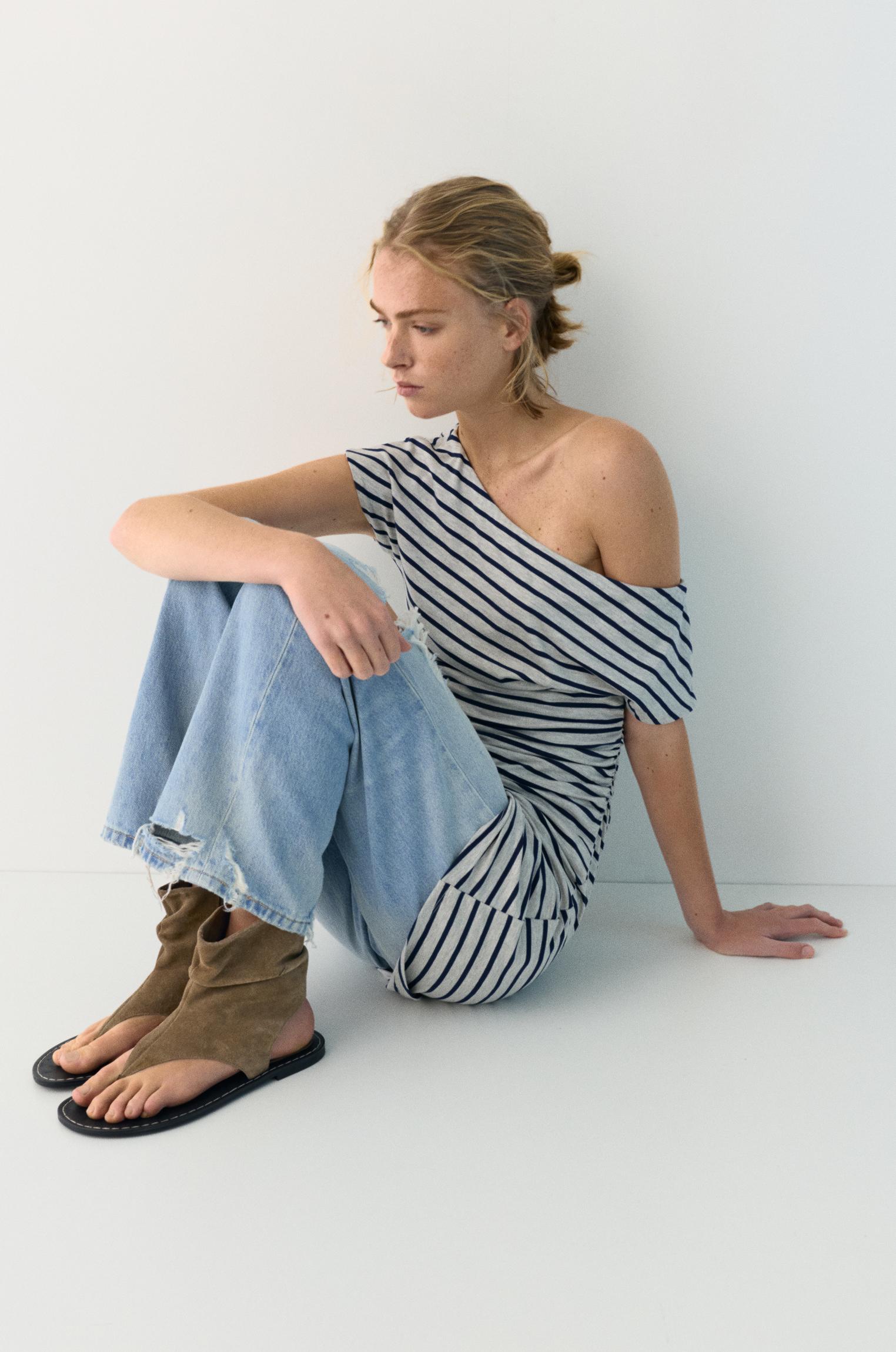 Leather bootie sandals — Brown
