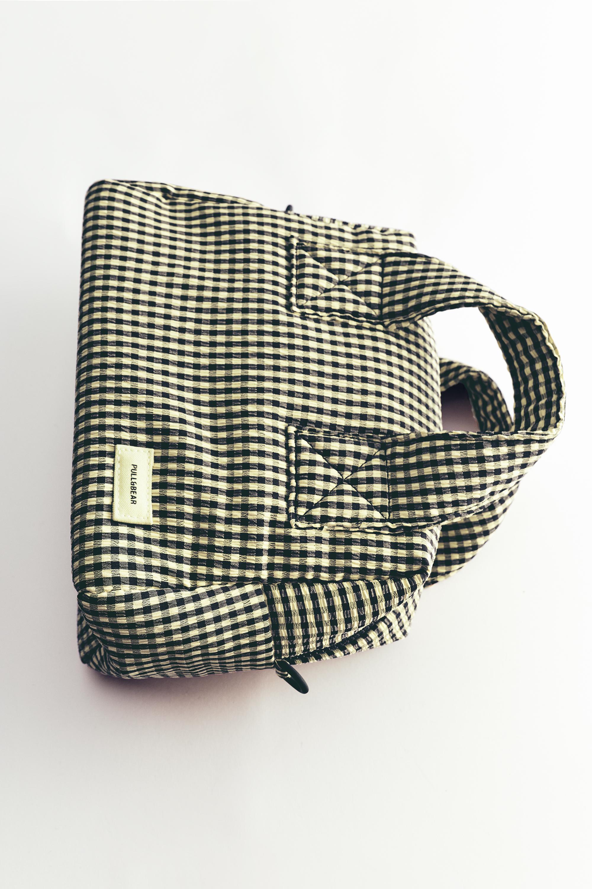 Gingham lunch bag — Black