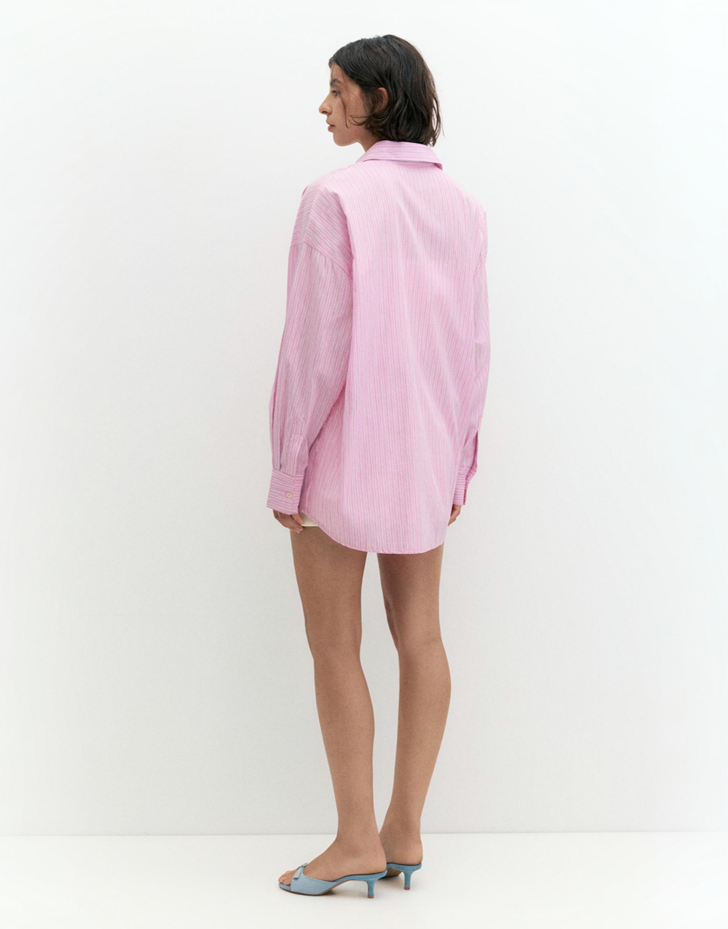 Striped oversized shirt — Pink