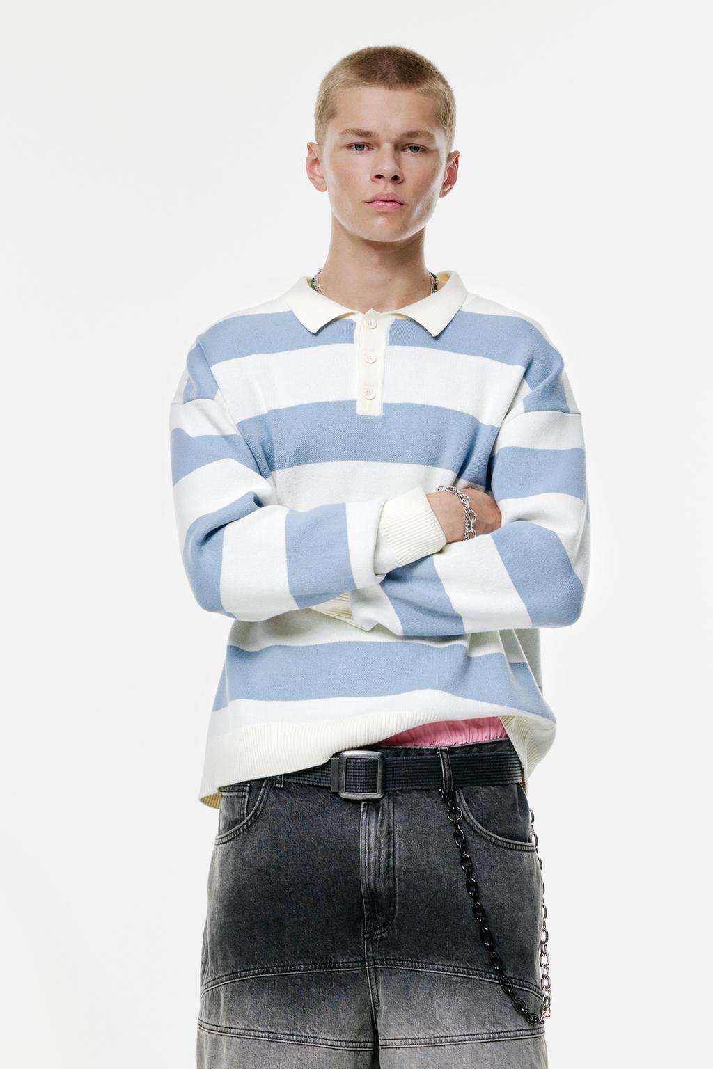 Polo a righe a maniche lunghe PULL&BEAR