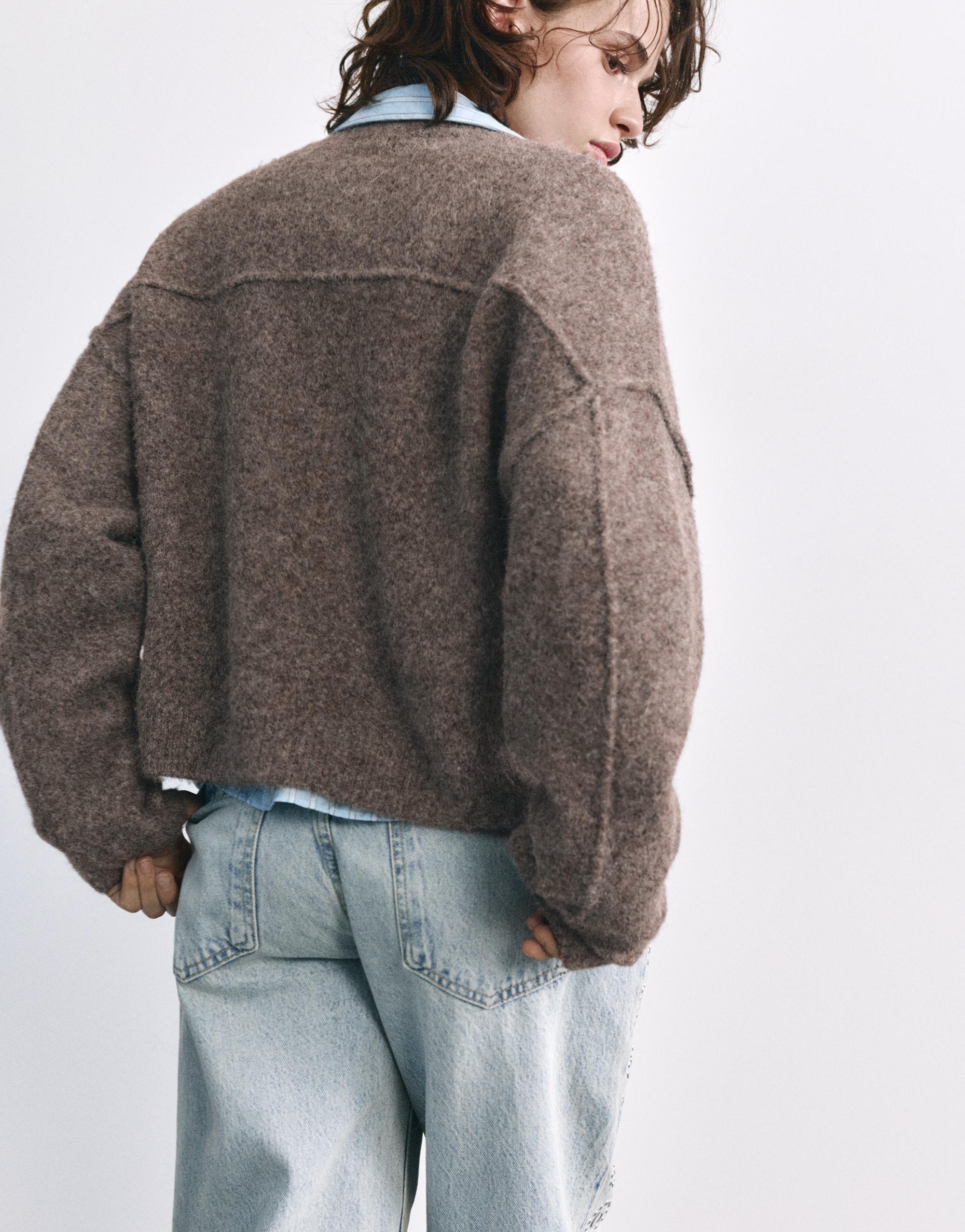 Soft knit cardigan — Brown