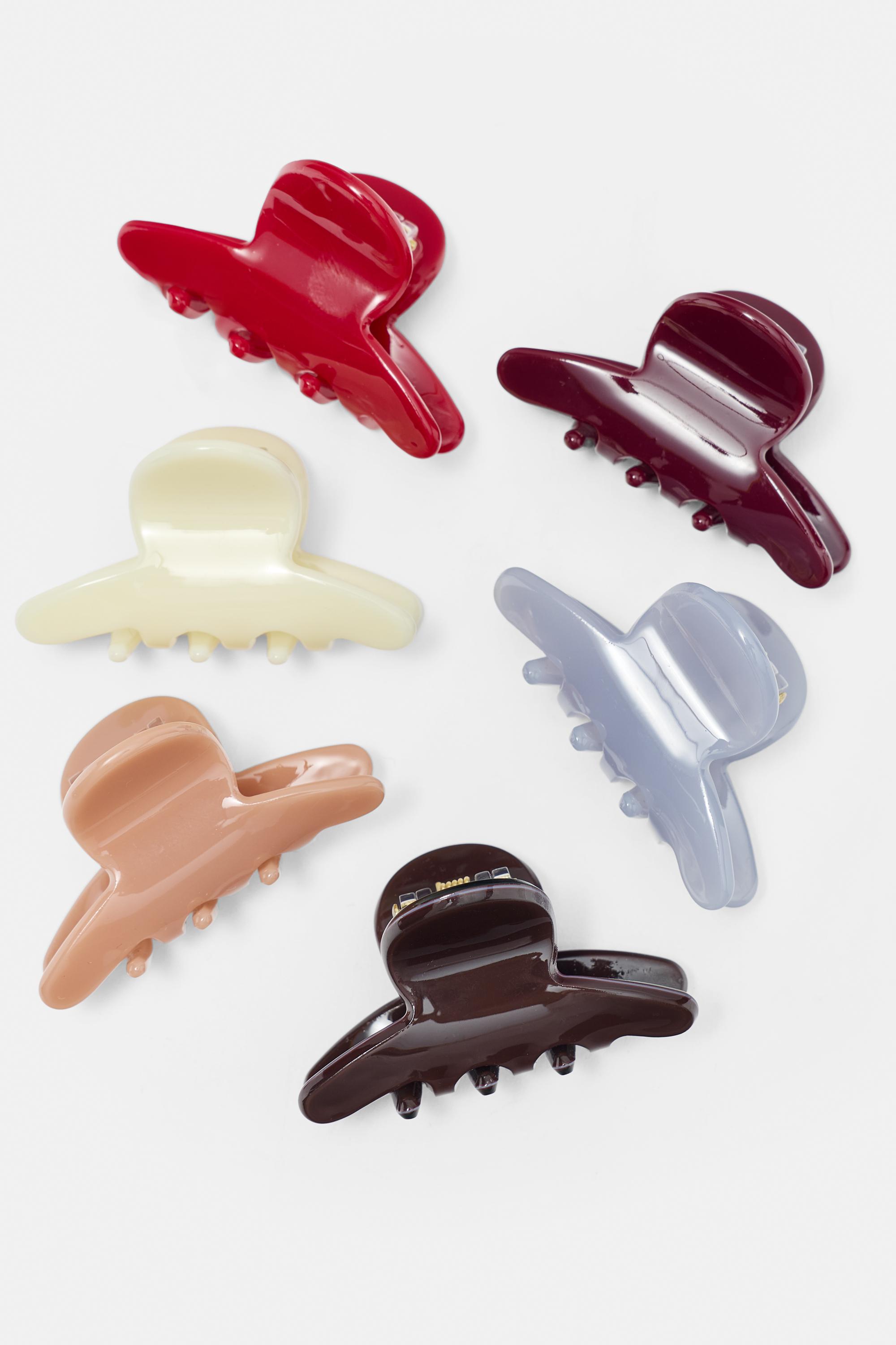 Pack of 6 mini clips — Brown