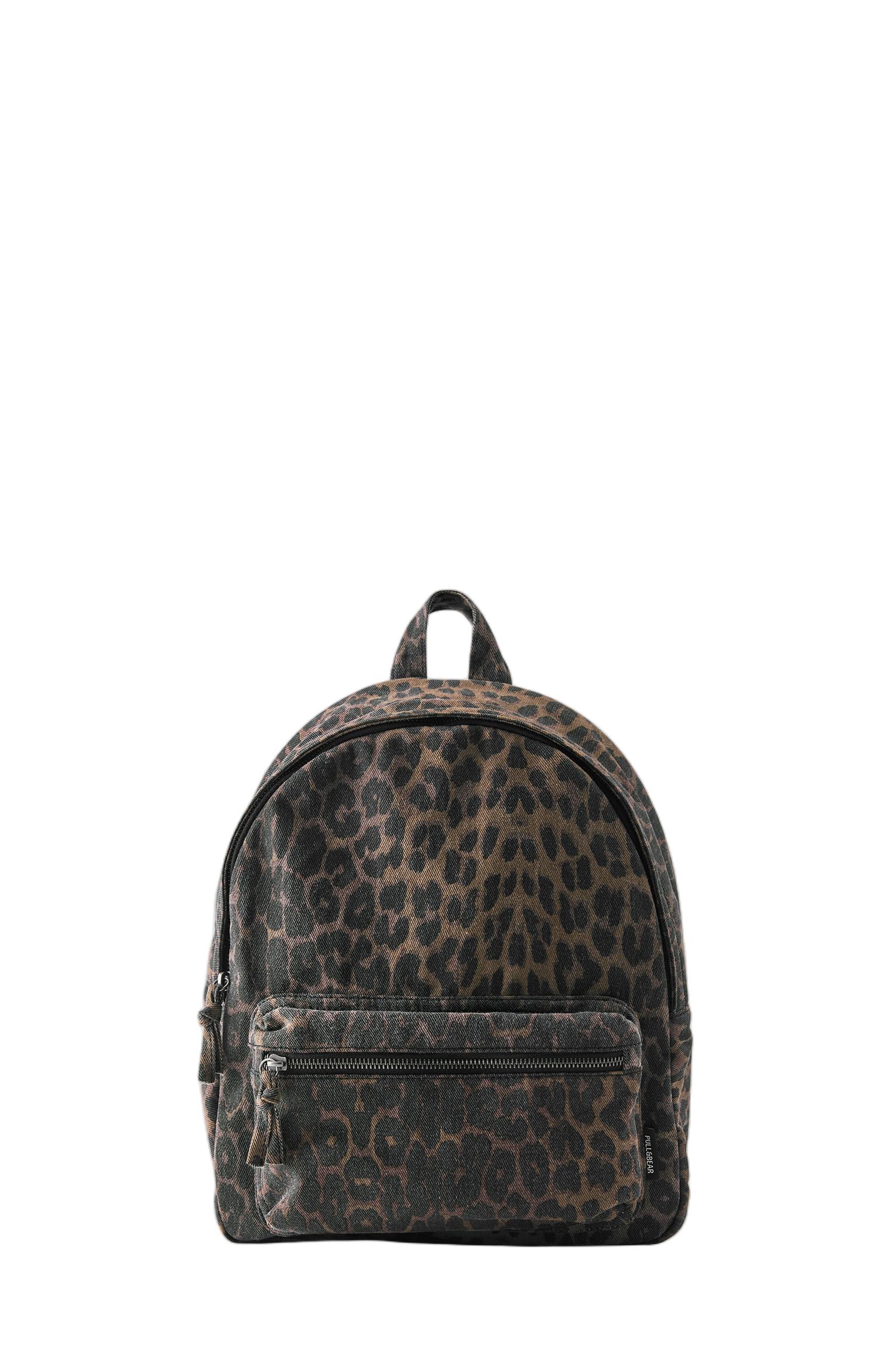 Leopard print canvas backpack — Leopard