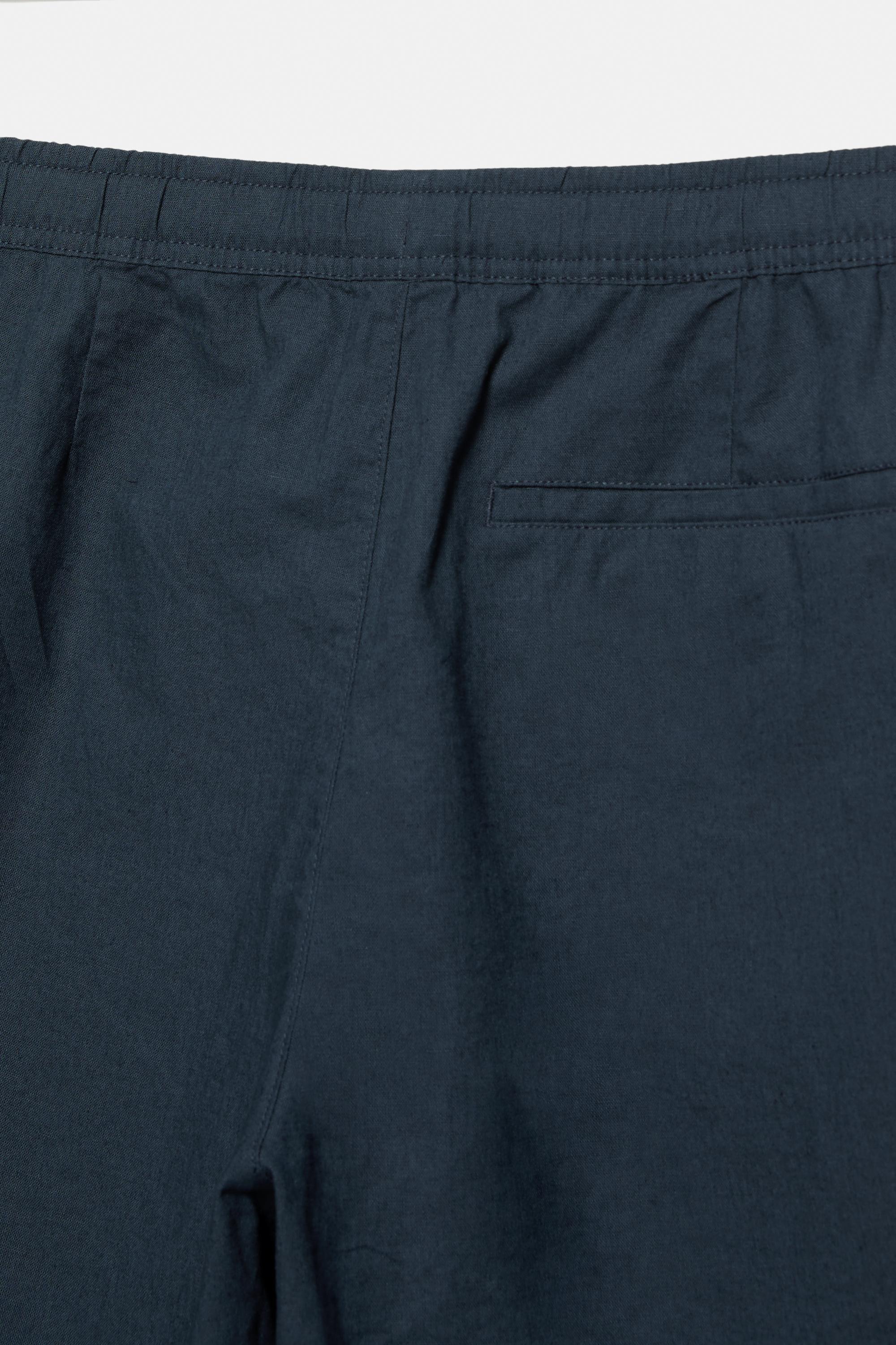 Linen blend Bermuda joggers — Dark blue