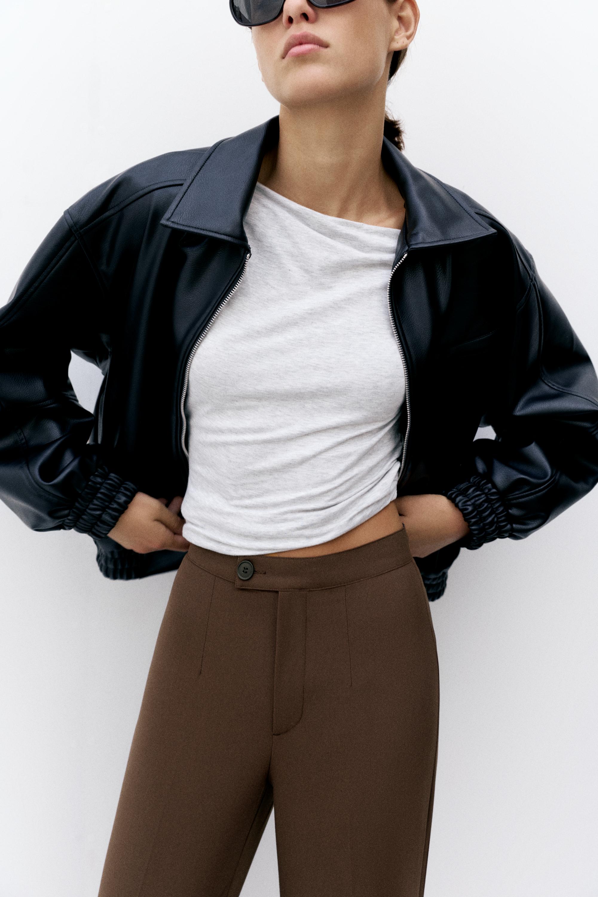 Straight-leg darted trousers — Brown