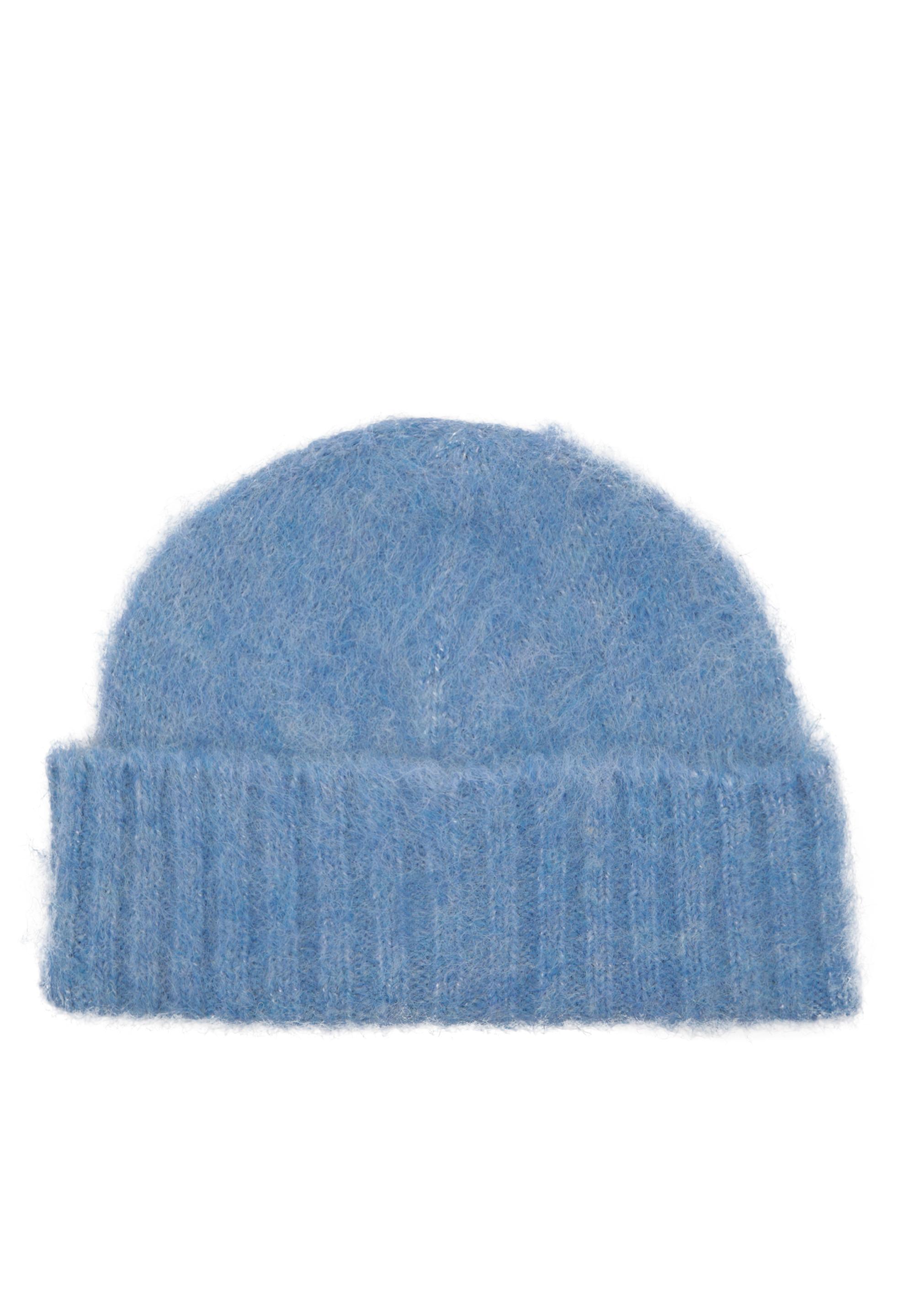 Short Knitted beanie — Pale blue