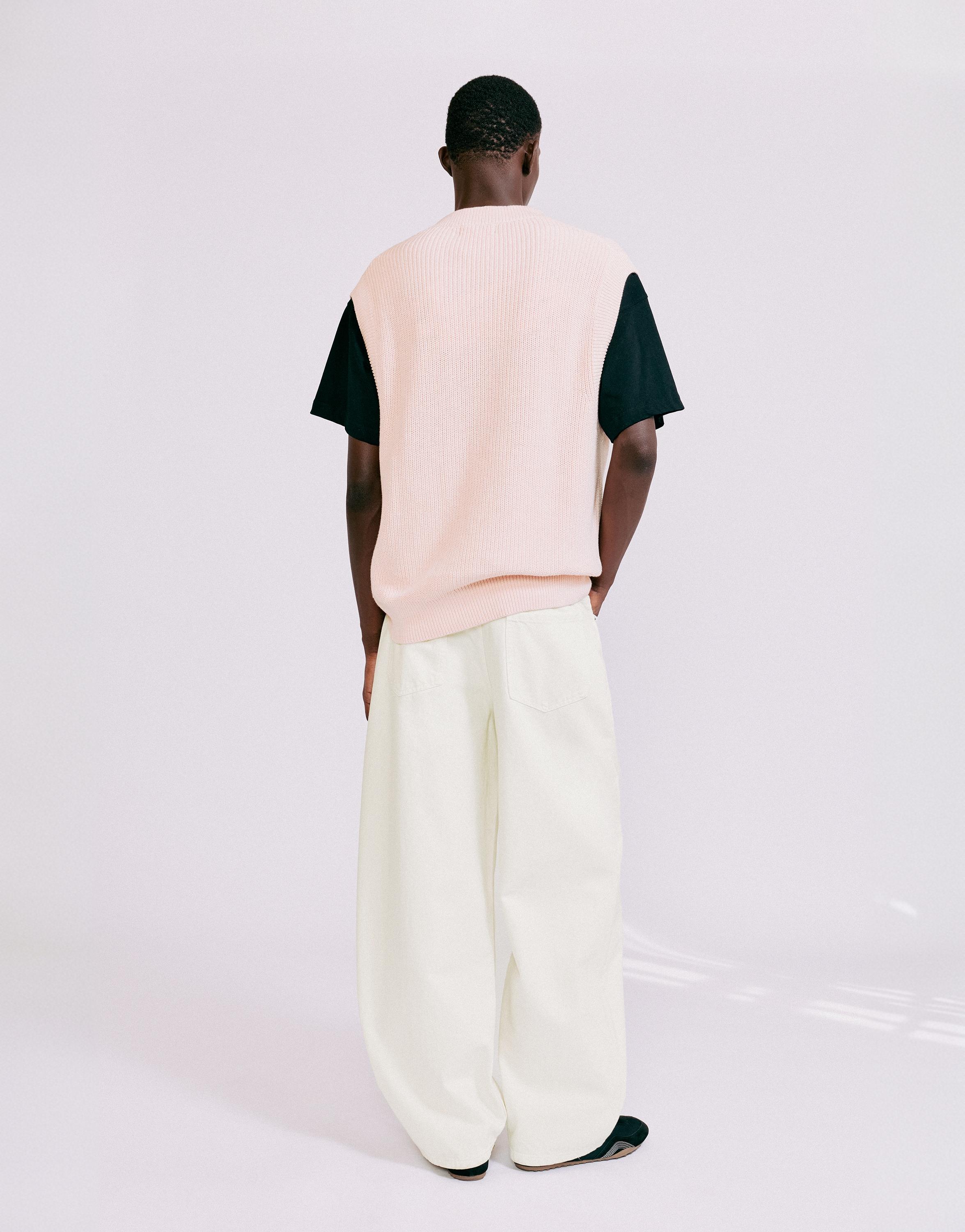 Knit vest — Pastel pink