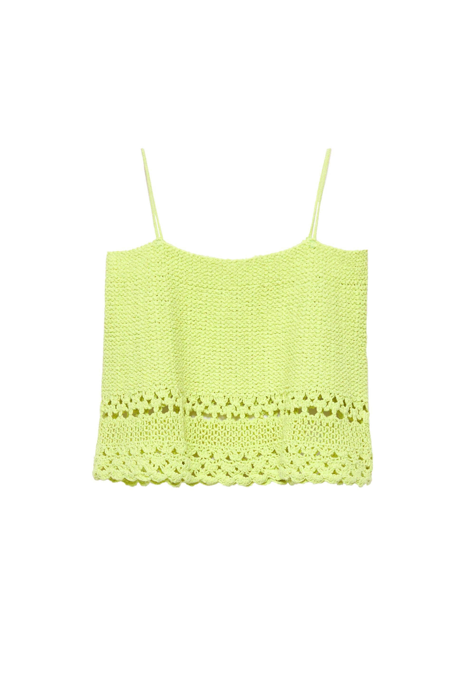 Crochet strappy top — Lime
