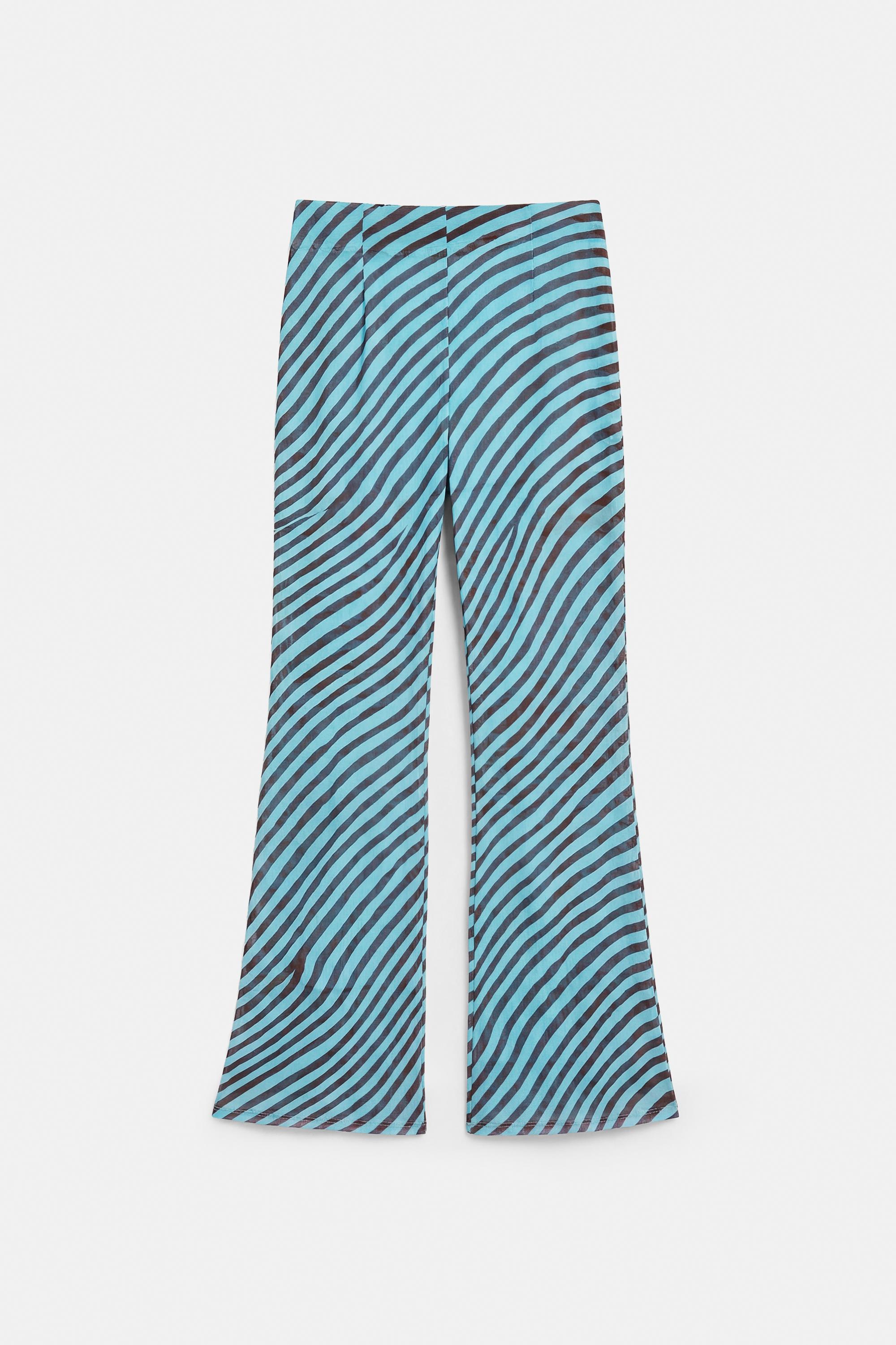 Wavy flowing trousers — Brown/Blue