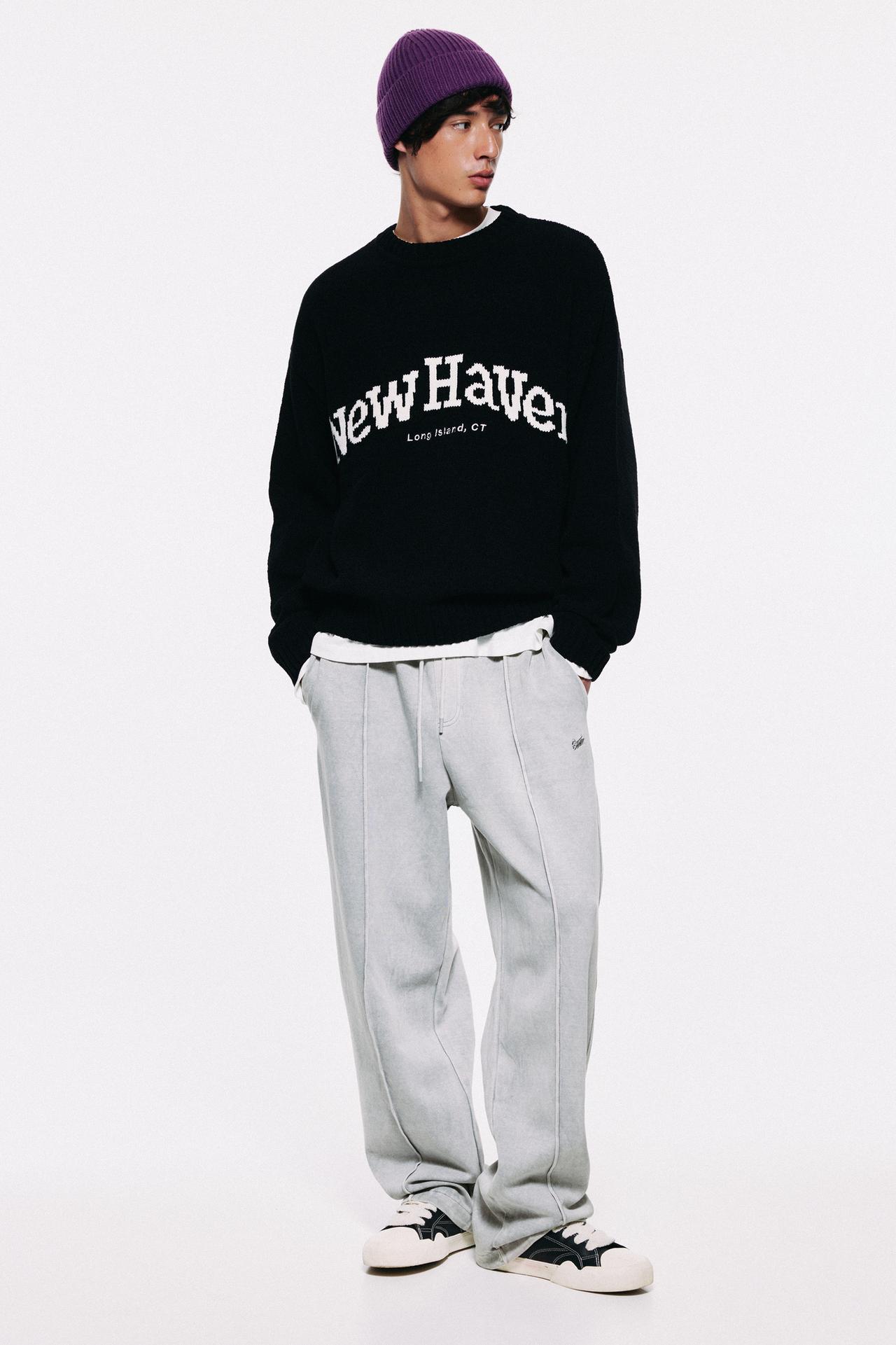 Washed-effect jogger trousers — Anthracite grey